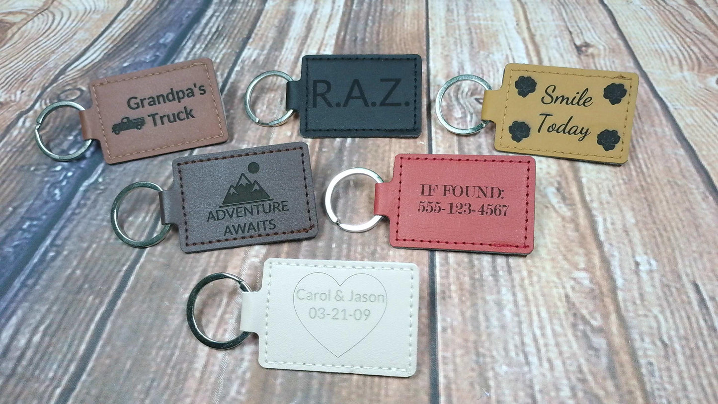 Engraved Leather Keychain β Inspirational, Personalized, or Branded Gift