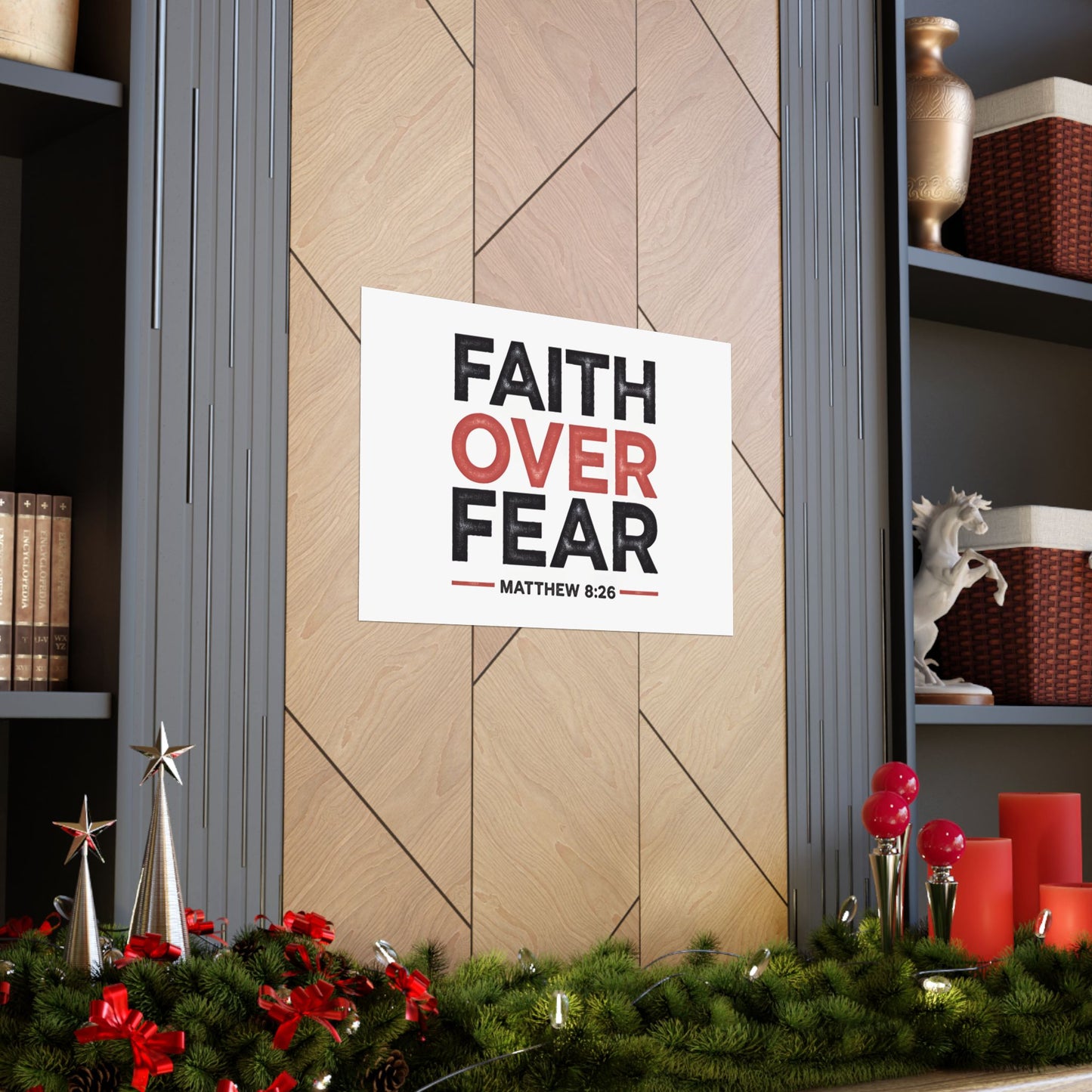 Faith Over Fear Horizontal Poster - Christian Wall Art