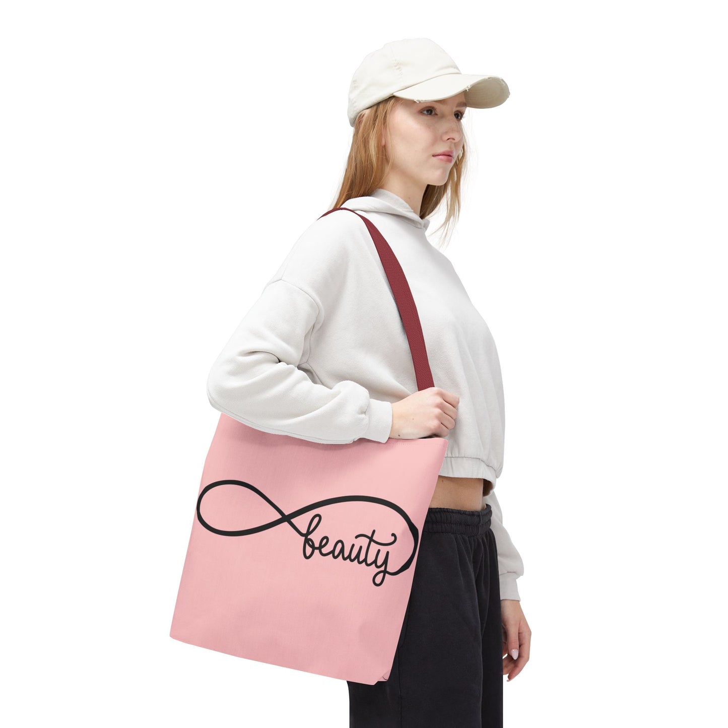 Pink Beauty Infinity Tote Bag – Inspirational Double-Sided Print in 3 Sizes