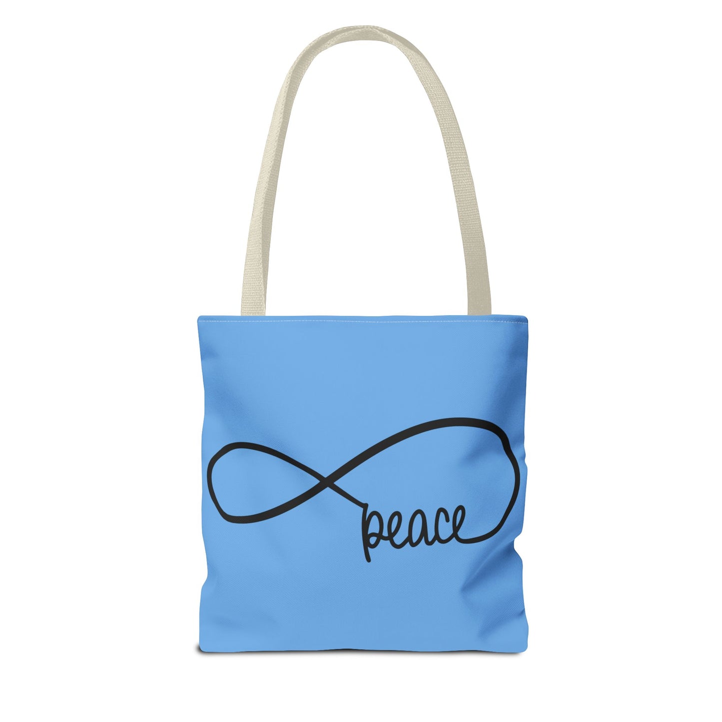 Blue Peace Infinity Tote Bag – Inspirational Double-Sided Print in 3 Sizes