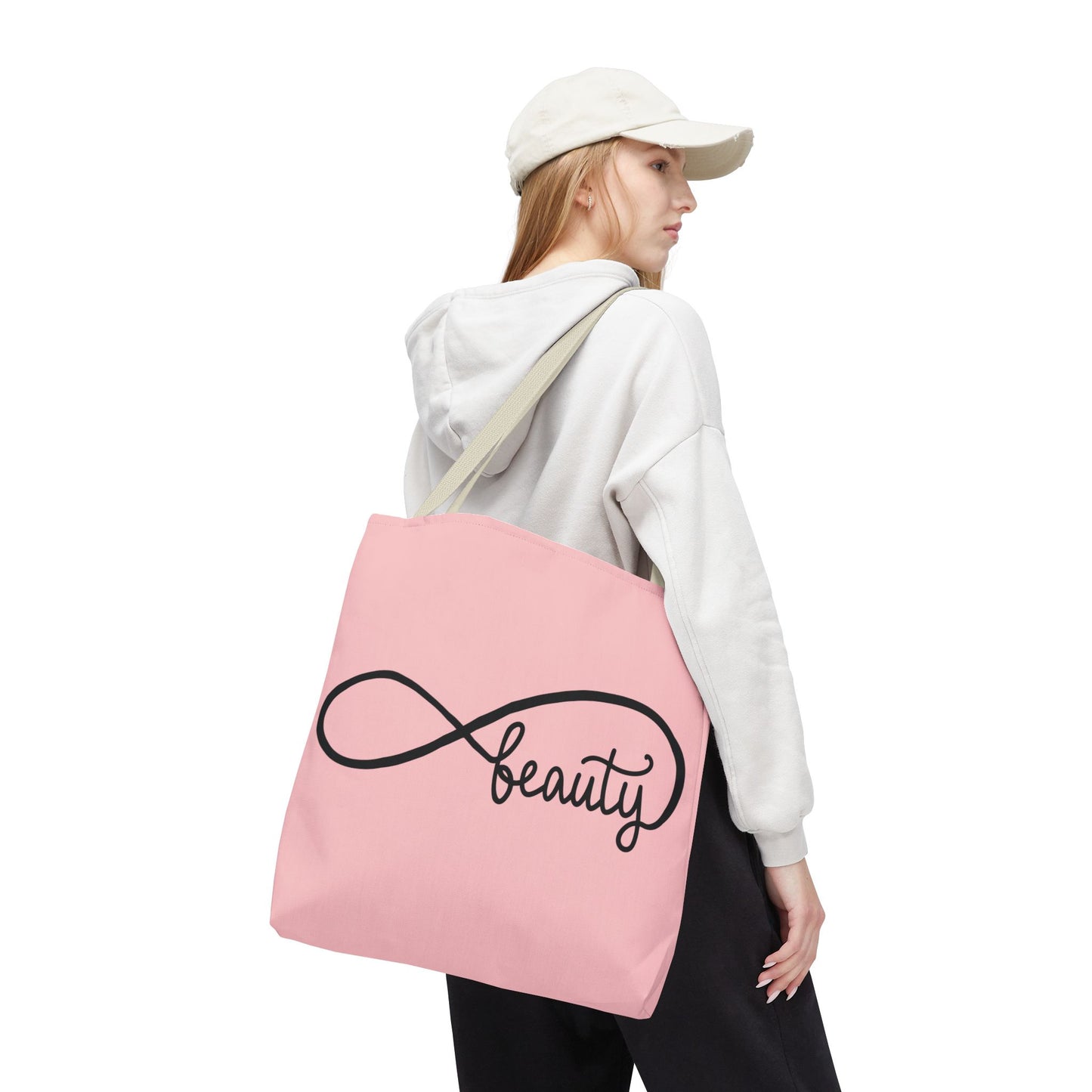 Pink Beauty Infinity Tote Bag – Inspirational Double-Sided Print in 3 Sizes