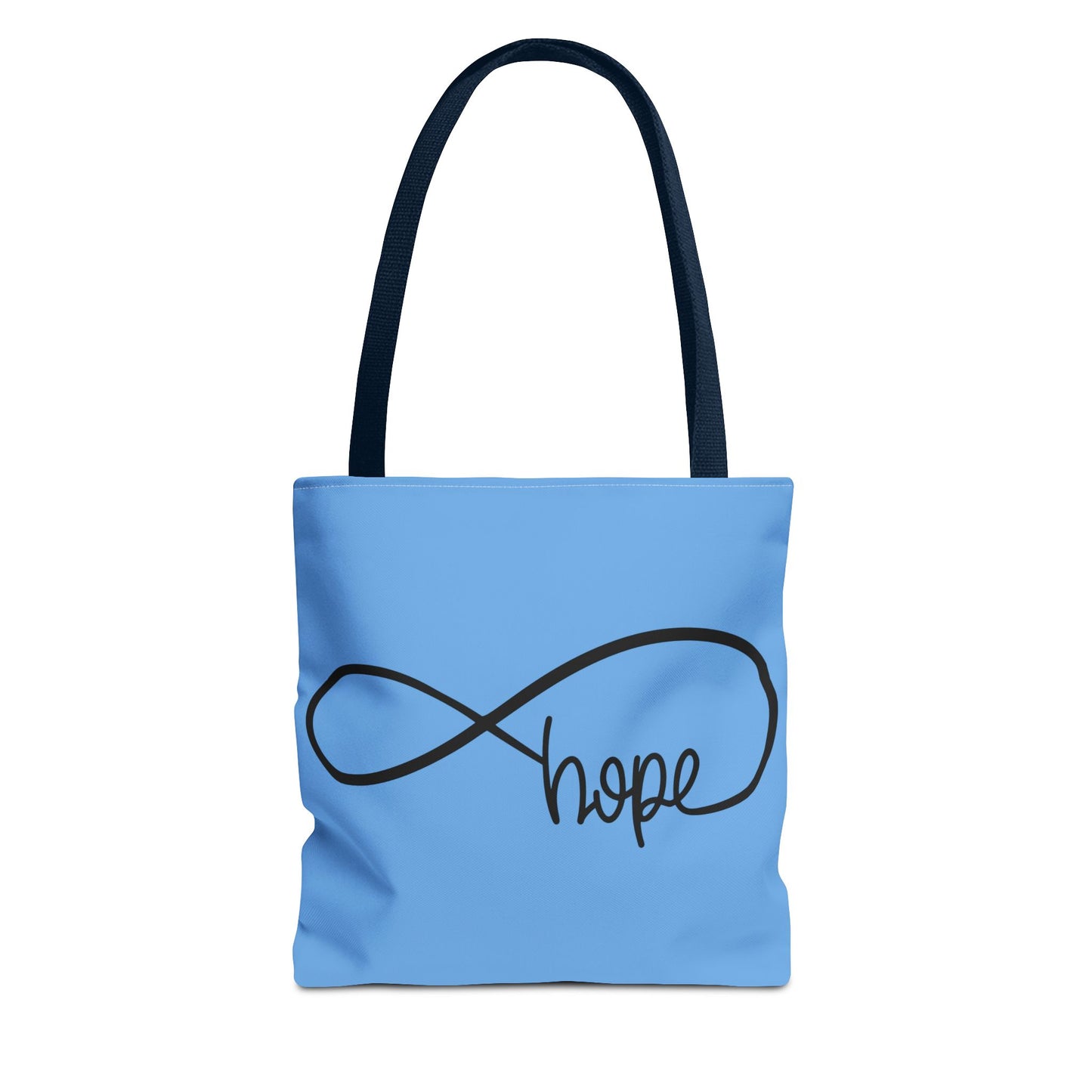 Blue Hope Infinity Tote Bag – Inspirational Double-Sided Print in 3 Sizes