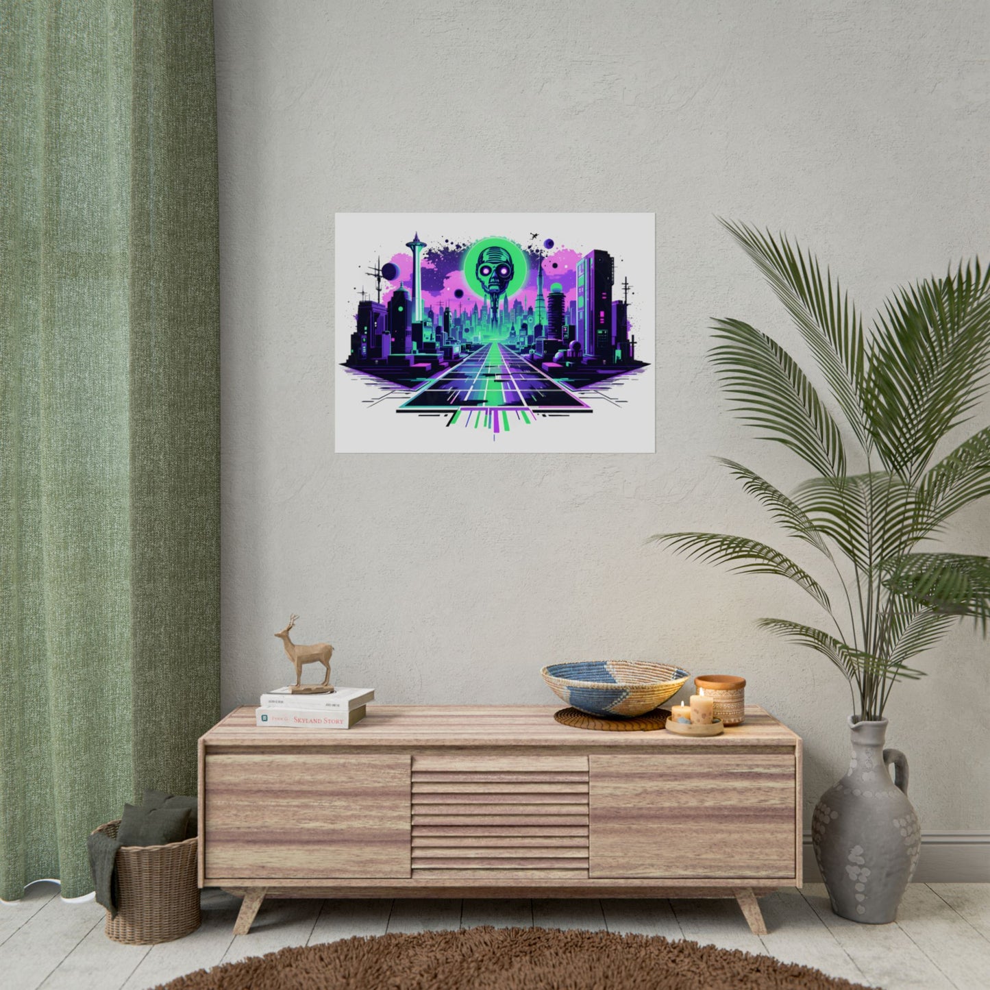 Futuristic Alien City Rolled Poster