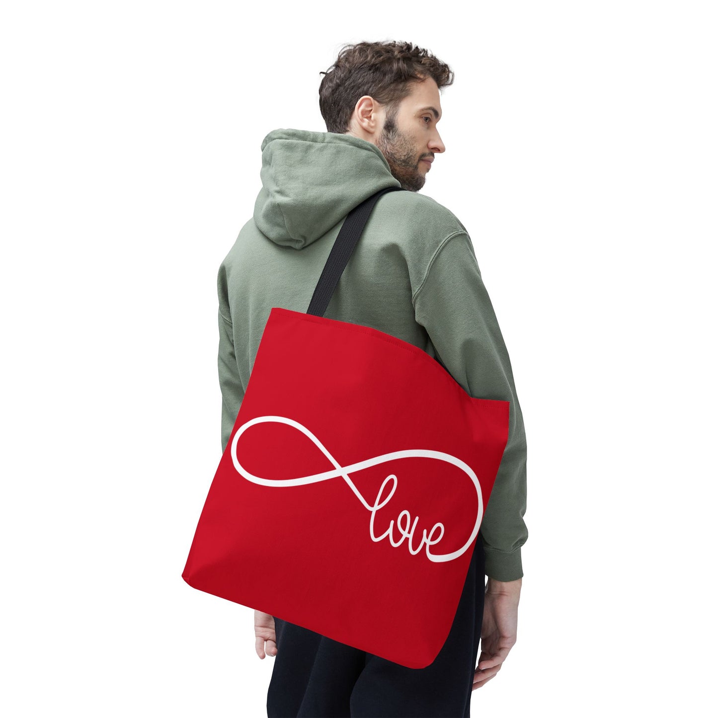 Red Love Infinity Symbol Tote Bag – Romantic Double-Sided Print in 3 Sizes