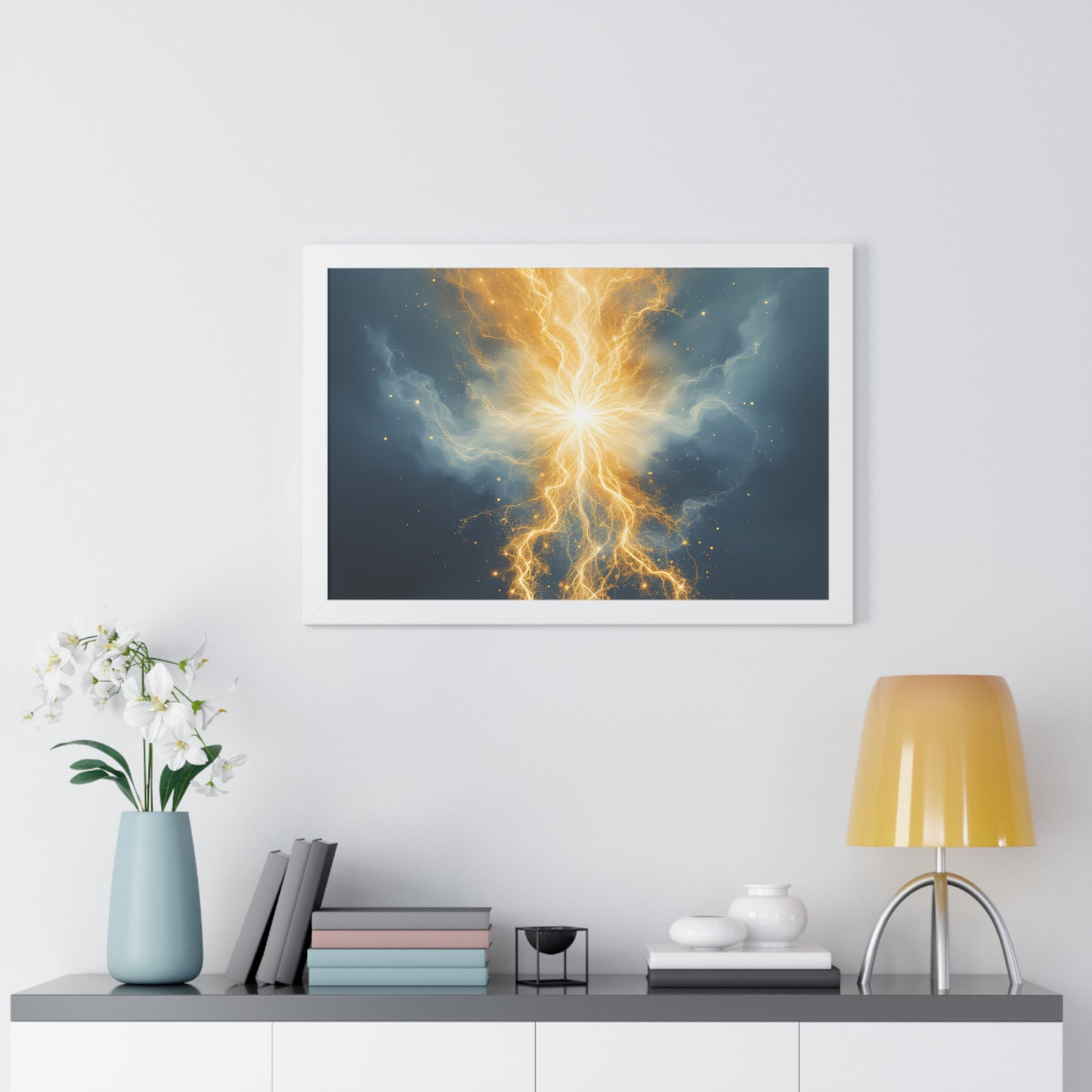 Energetic Lightning Framed Horizontal Poster
