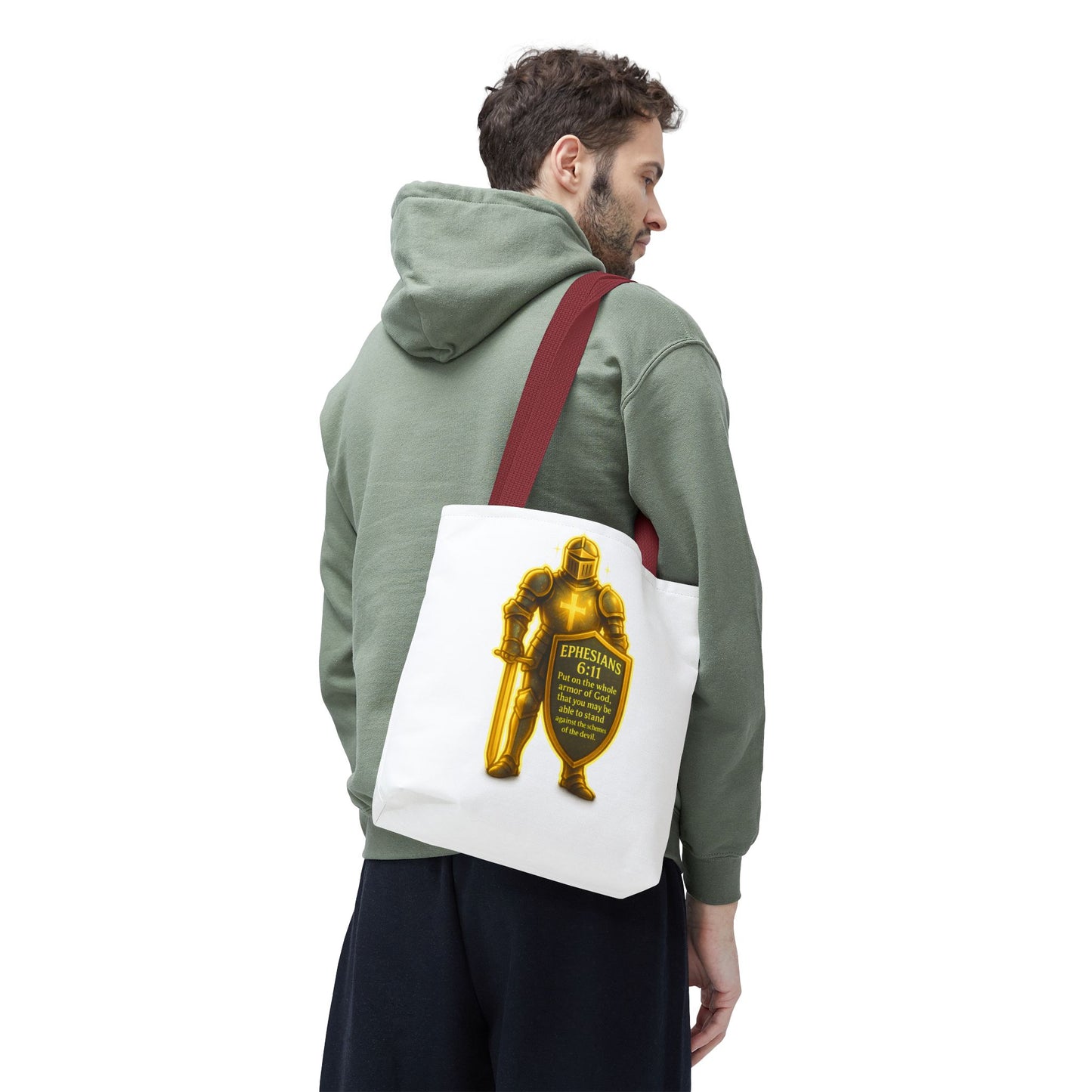 Armor Emblem Tote Bag – Ephesians 6:11 Christian Faith Tote