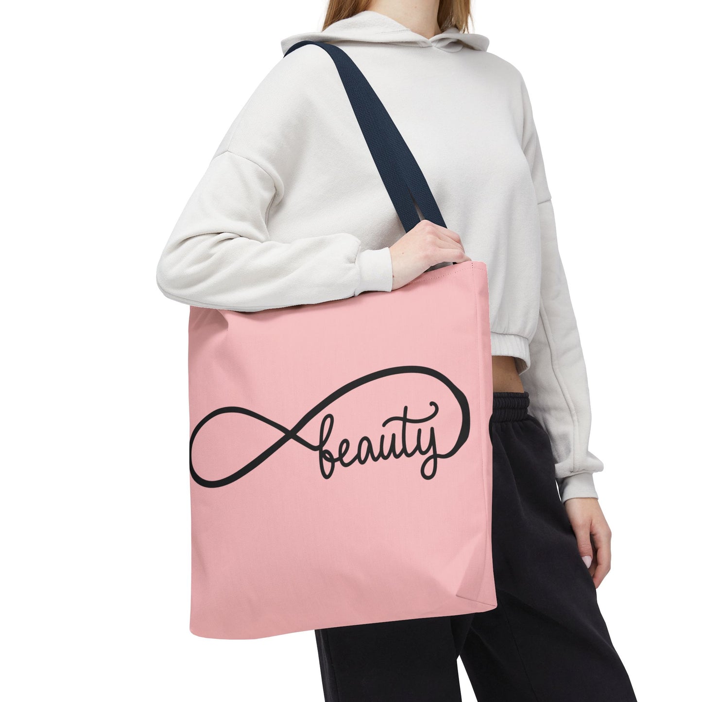 Pink Beauty Infinity Tote Bag – Inspirational Double-Sided Print in 3 Sizes