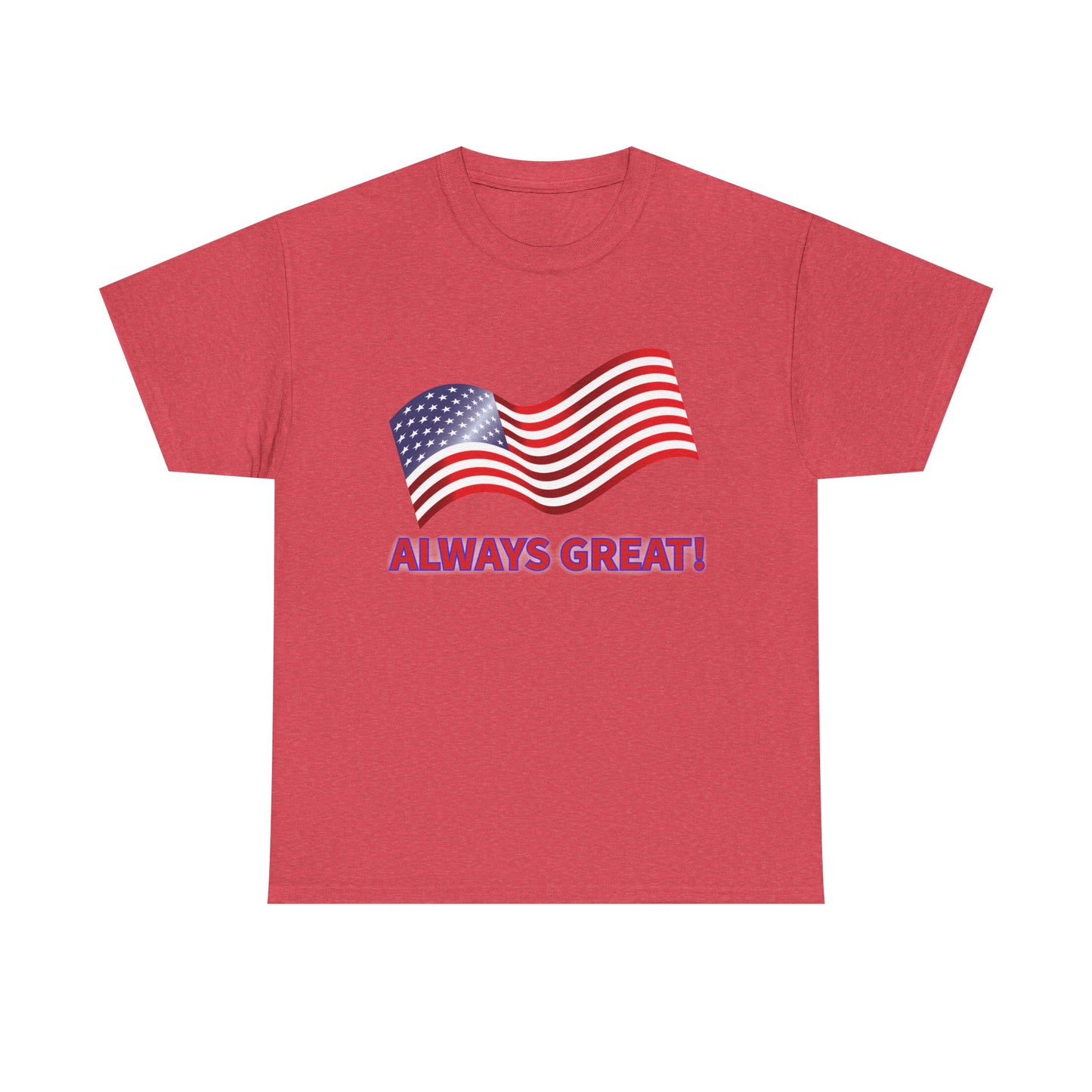 Bold American Flag T-Shirt, Always Great Unisex Heavy Cotton Tee