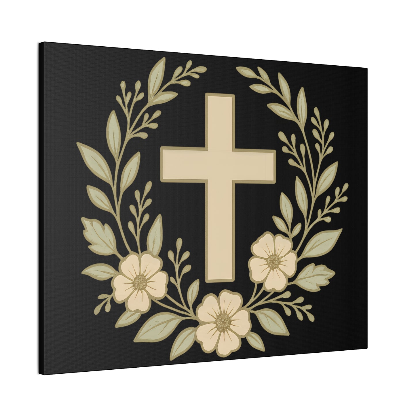 Christian Wall Art, Floral Cross Canvas, Home Decor, Religious Gift, Faith-Inspired Art, Inspirational Decoration