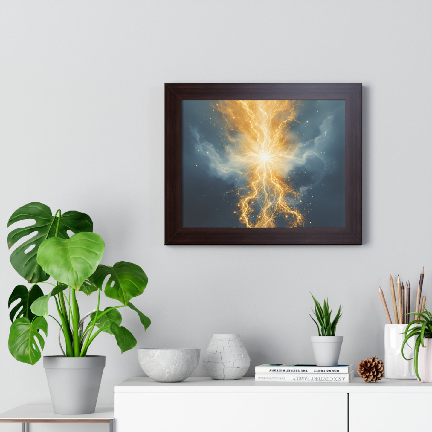 Energetic Lightning Framed Horizontal Poster