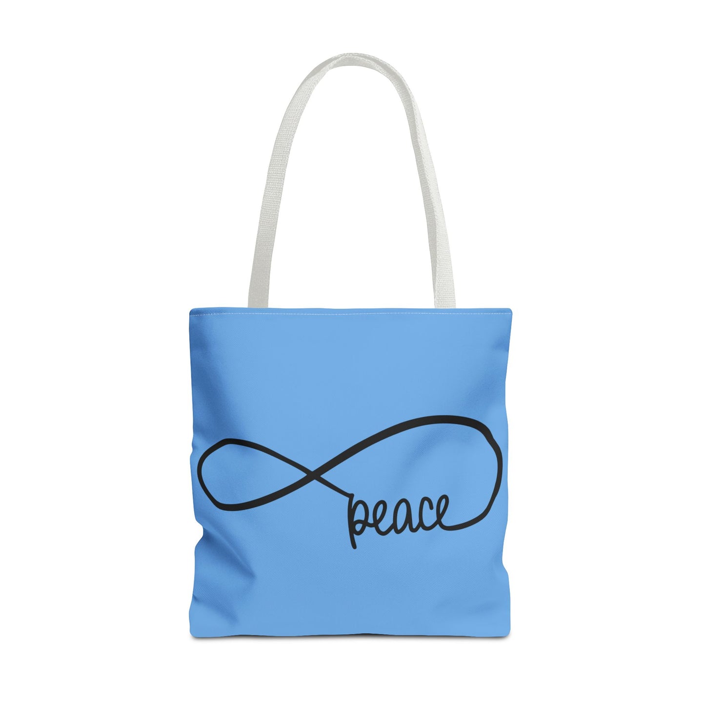 Blue Peace Infinity Tote Bag – Inspirational Double-Sided Print in 3 Sizes