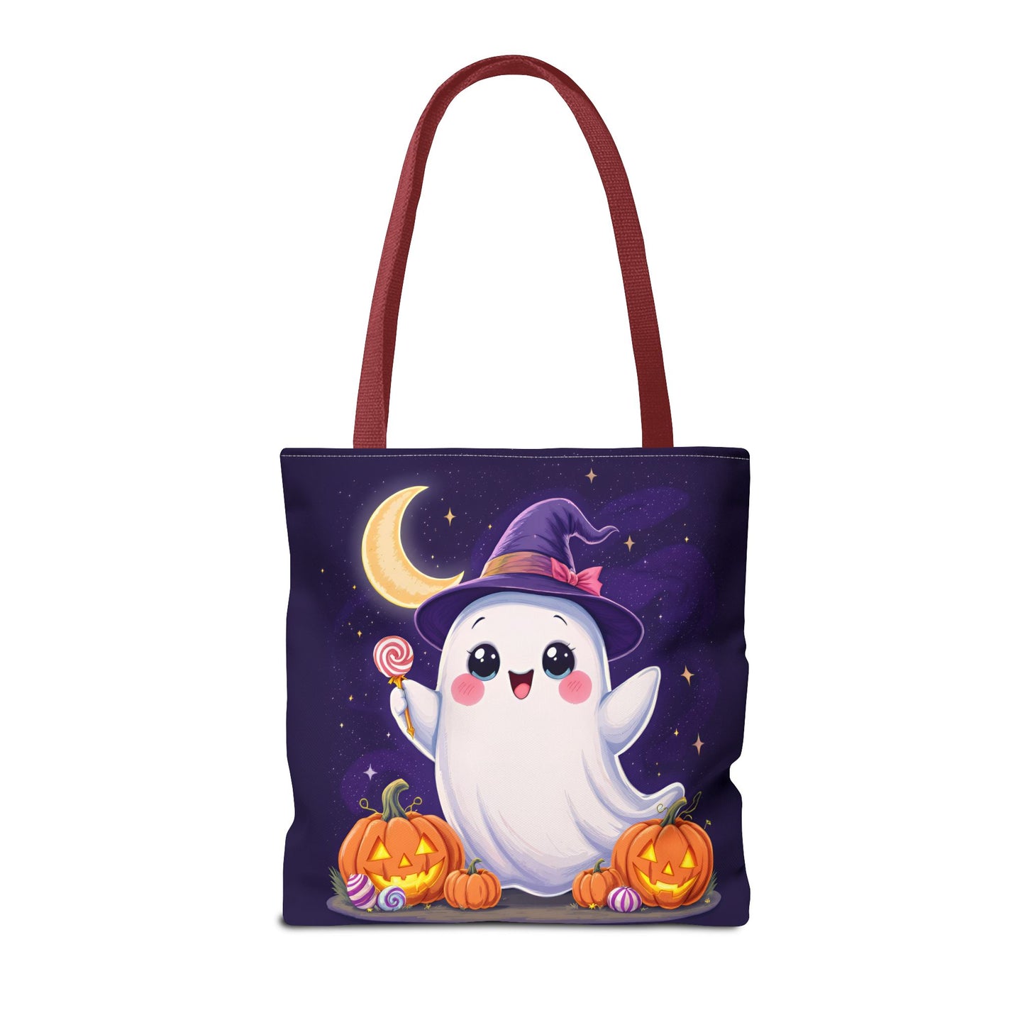 Halloween Ghost Tote Bag, Spooky Season Bag, Cute Pumpkin Bag, Trick or Treat Tote, Whimsical Ghost Shopper
