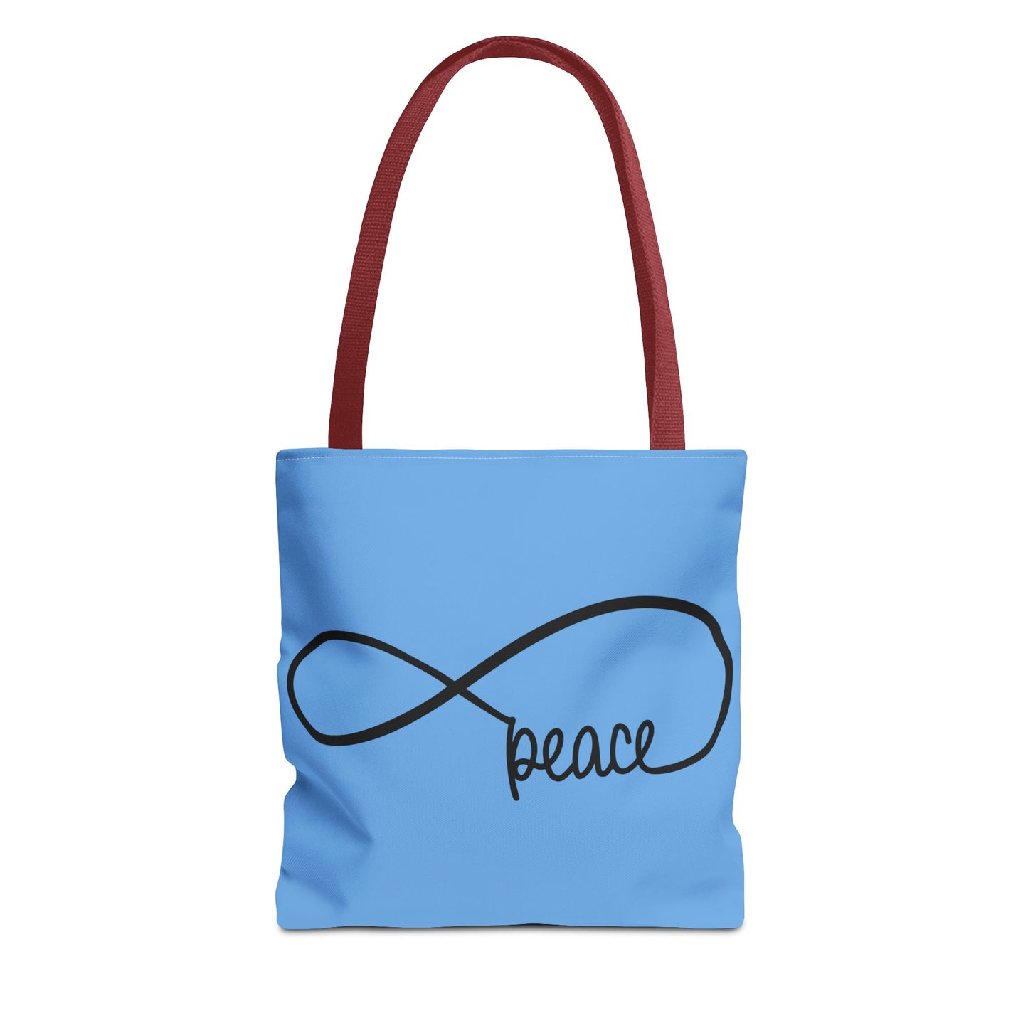 Blue Peace Infinity Tote Bag – Inspirational Double-Sided Print in 3 Sizes