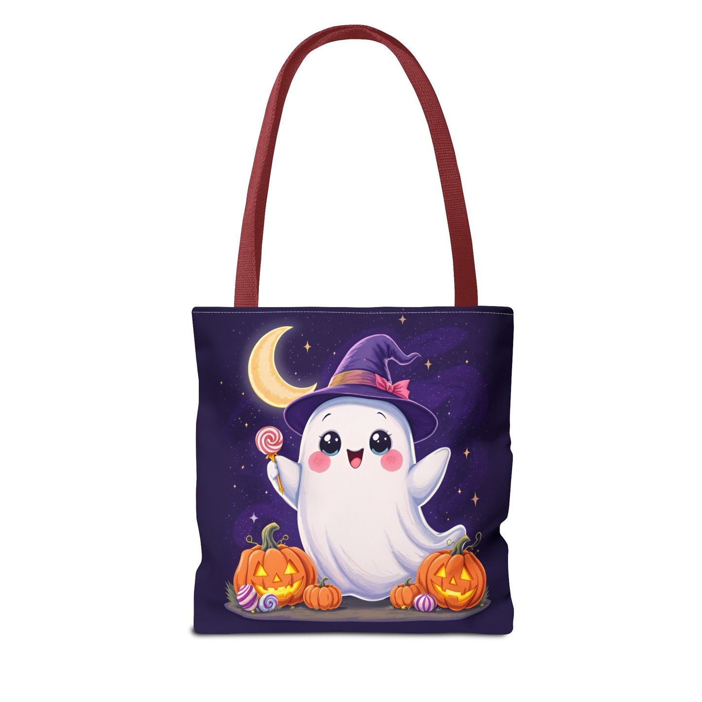 Halloween Ghost Tote Bag, Spooky Season Bag, Cute Pumpkin Bag, Trick or Treat Tote, Whimsical Ghost Shopper