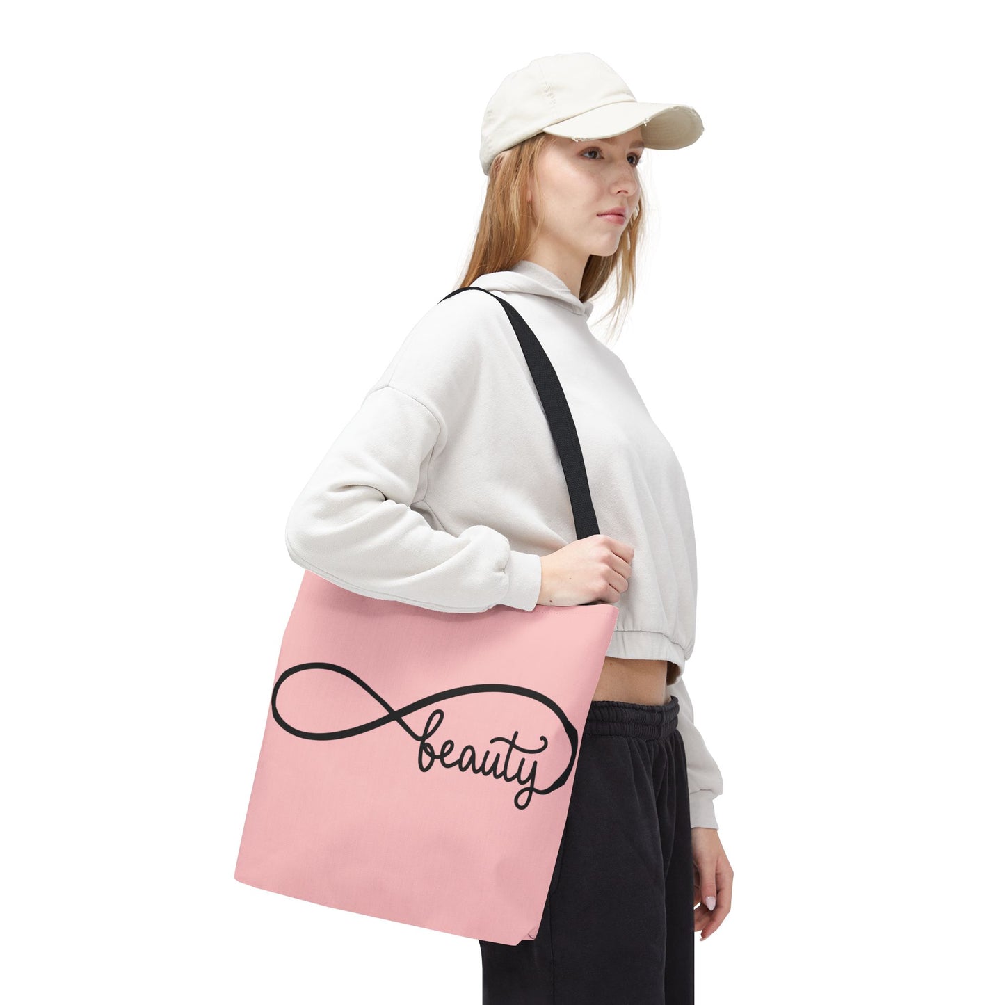 Pink Beauty Infinity Tote Bag – Inspirational Double-Sided Print in 3 Sizes