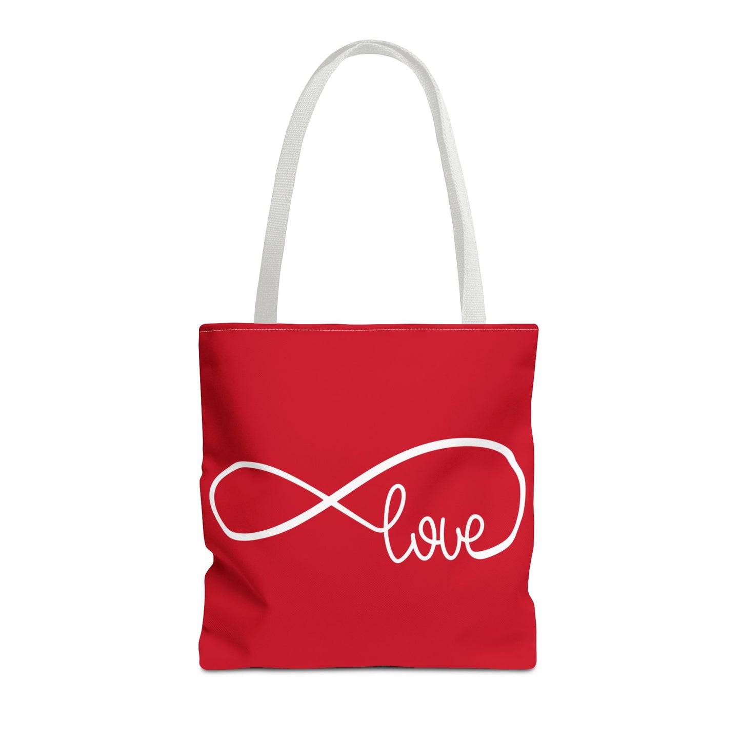 Red Love Infinity Symbol Tote Bag – Romantic Double-Sided Print in 3 Sizes
