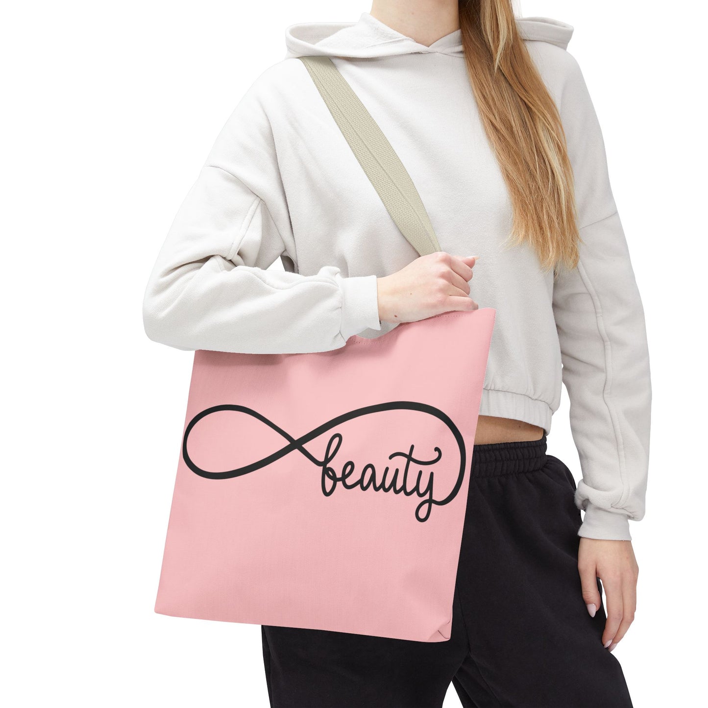 Pink Beauty Infinity Tote Bag – Inspirational Double-Sided Print in 3 Sizes