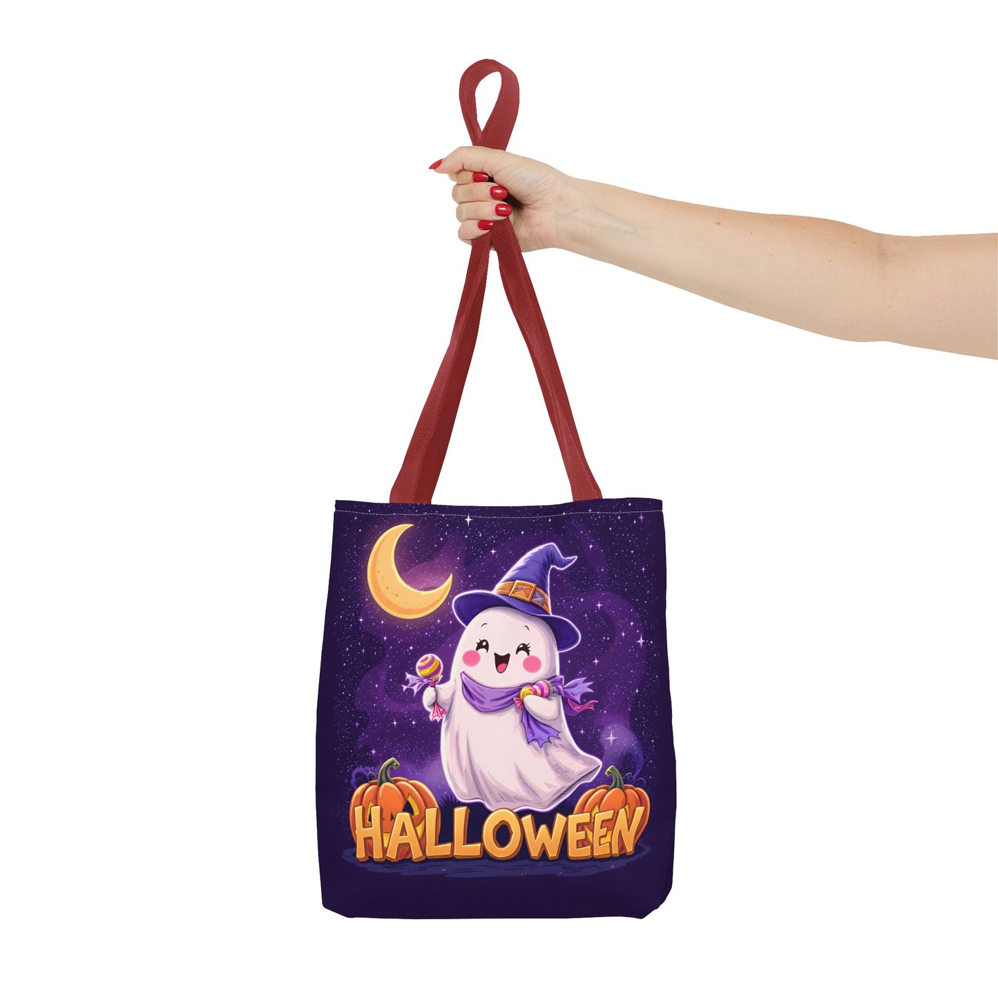 Halloween Ghost Tote Bag, Cute Halloween Bag, Trick or Treat Tote, Spooky Season Accessory, Pumpkin Spice Tote, Gift for Halloween Lovers