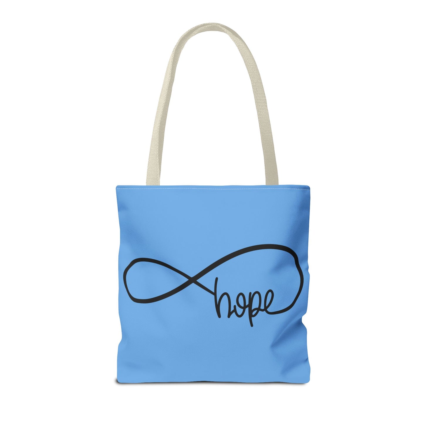 Blue Hope Infinity Tote Bag – Inspirational Double-Sided Print in 3 Sizes