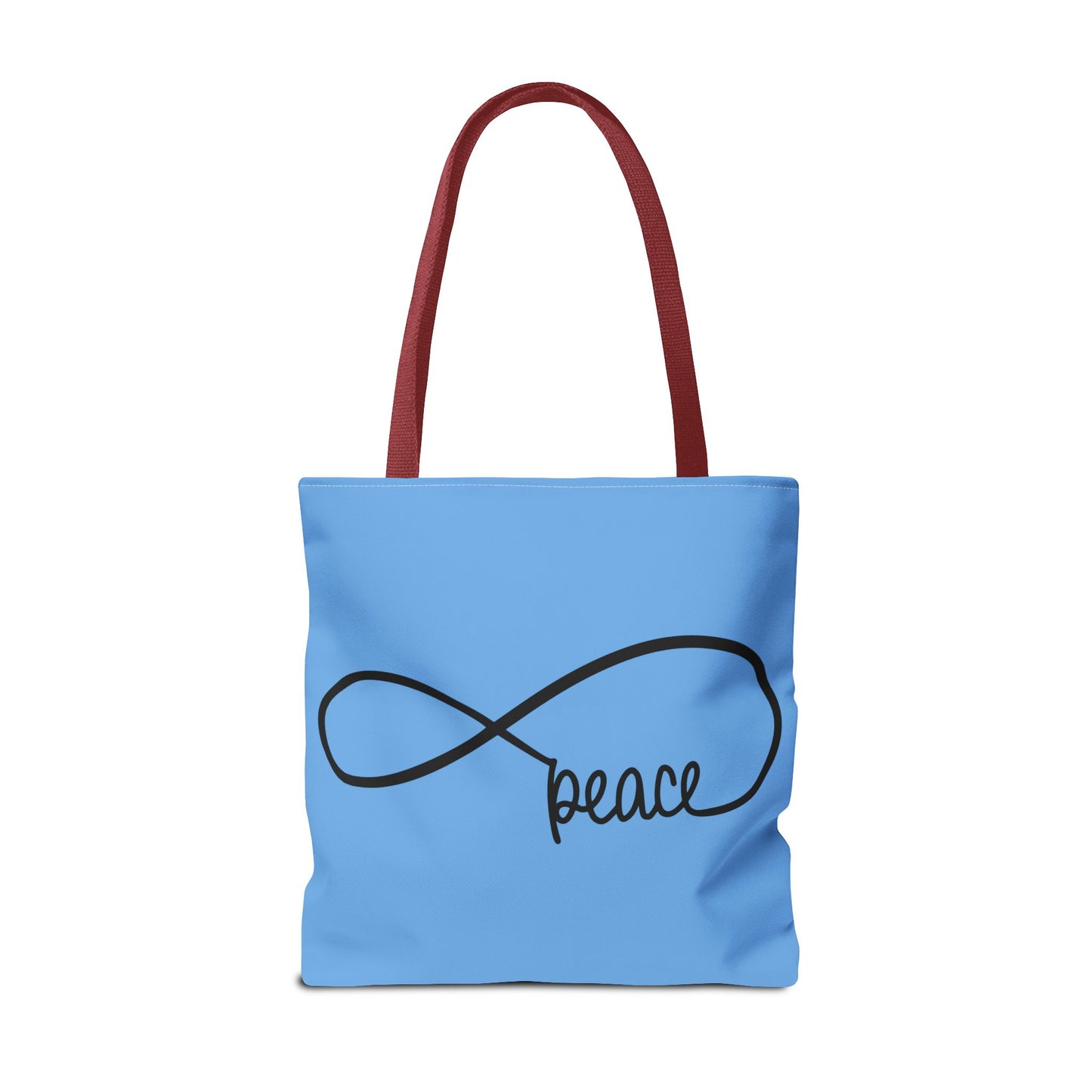 Blue Peace Infinity Tote Bag – Inspirational Double-Sided Print in 3 Sizes
