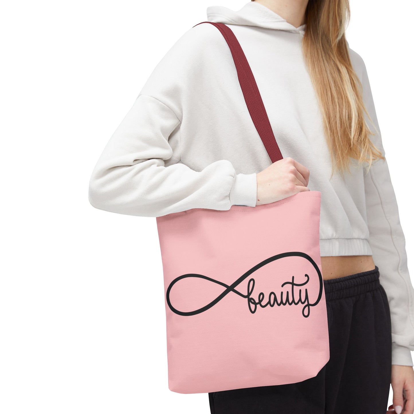 Pink Beauty Infinity Tote Bag – Inspirational Double-Sided Print in 3 Sizes