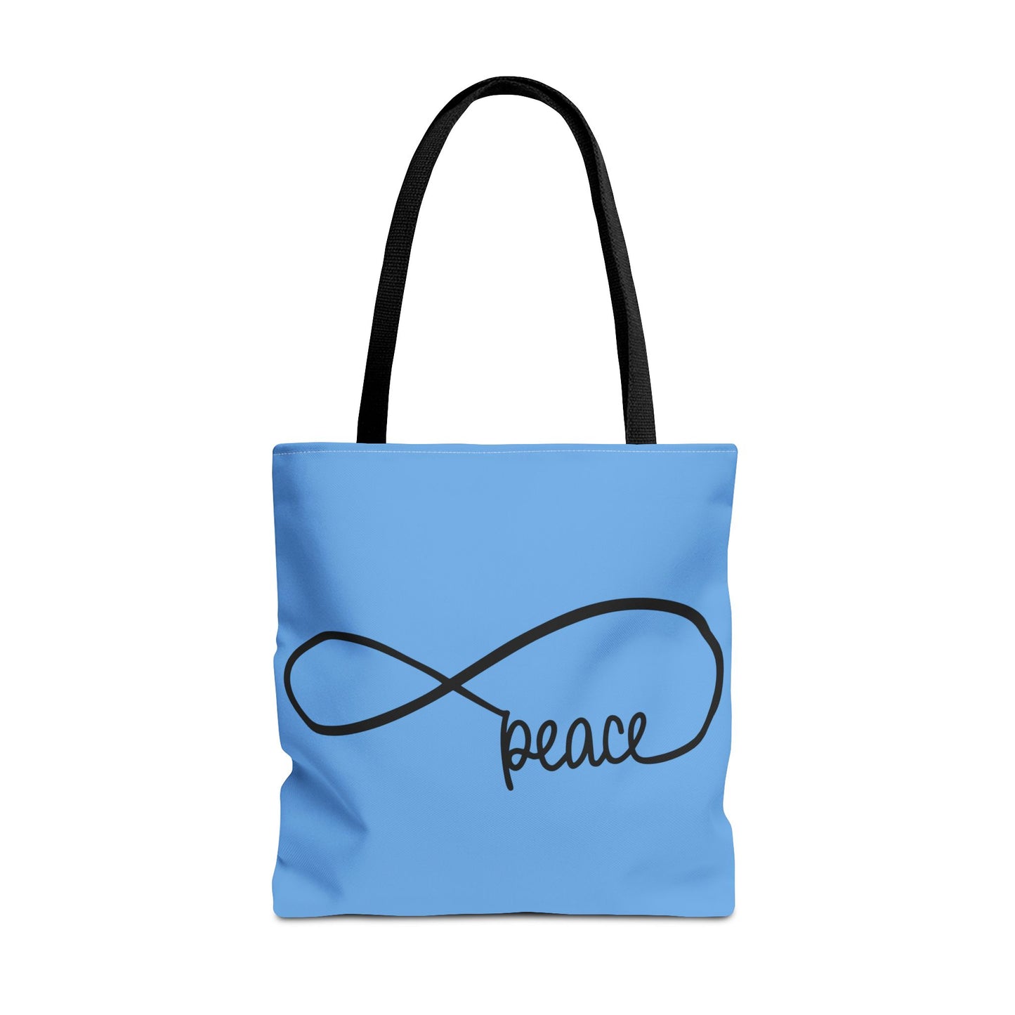 Blue Peace Infinity Tote Bag – Inspirational Double-Sided Print in 3 Sizes