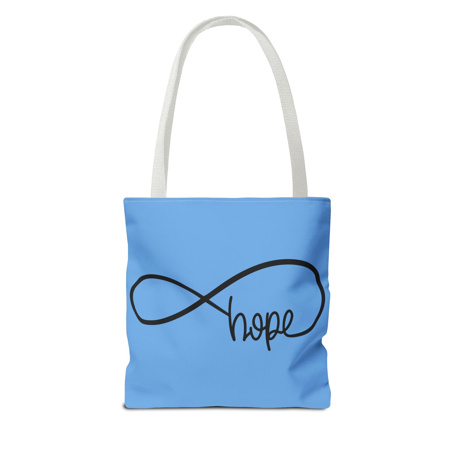 Blue Hope Infinity Tote Bag – Inspirational Double-Sided Print in 3 Sizes