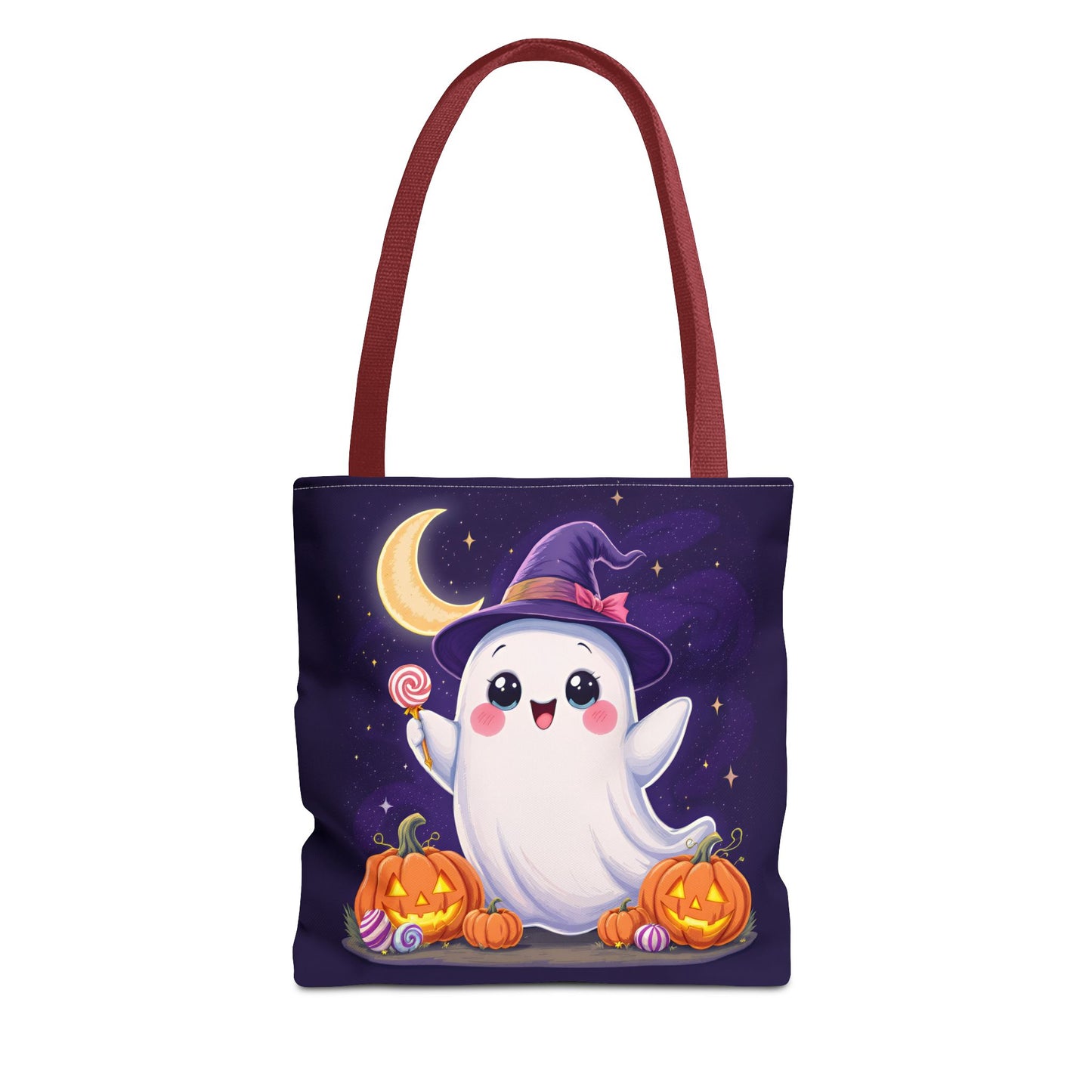 Halloween Ghost Tote Bag, Spooky Season Bag, Cute Pumpkin Bag, Trick or Treat Tote, Whimsical Ghost Shopper
