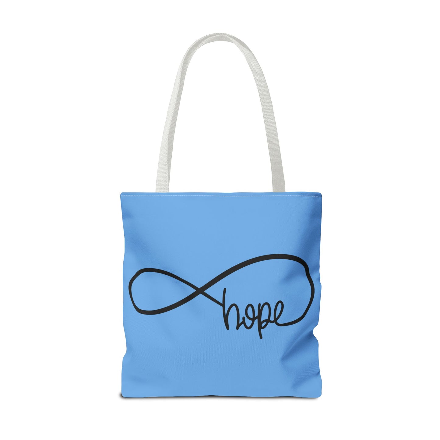 Blue Hope Infinity Tote Bag – Inspirational Double-Sided Print in 3 Sizes