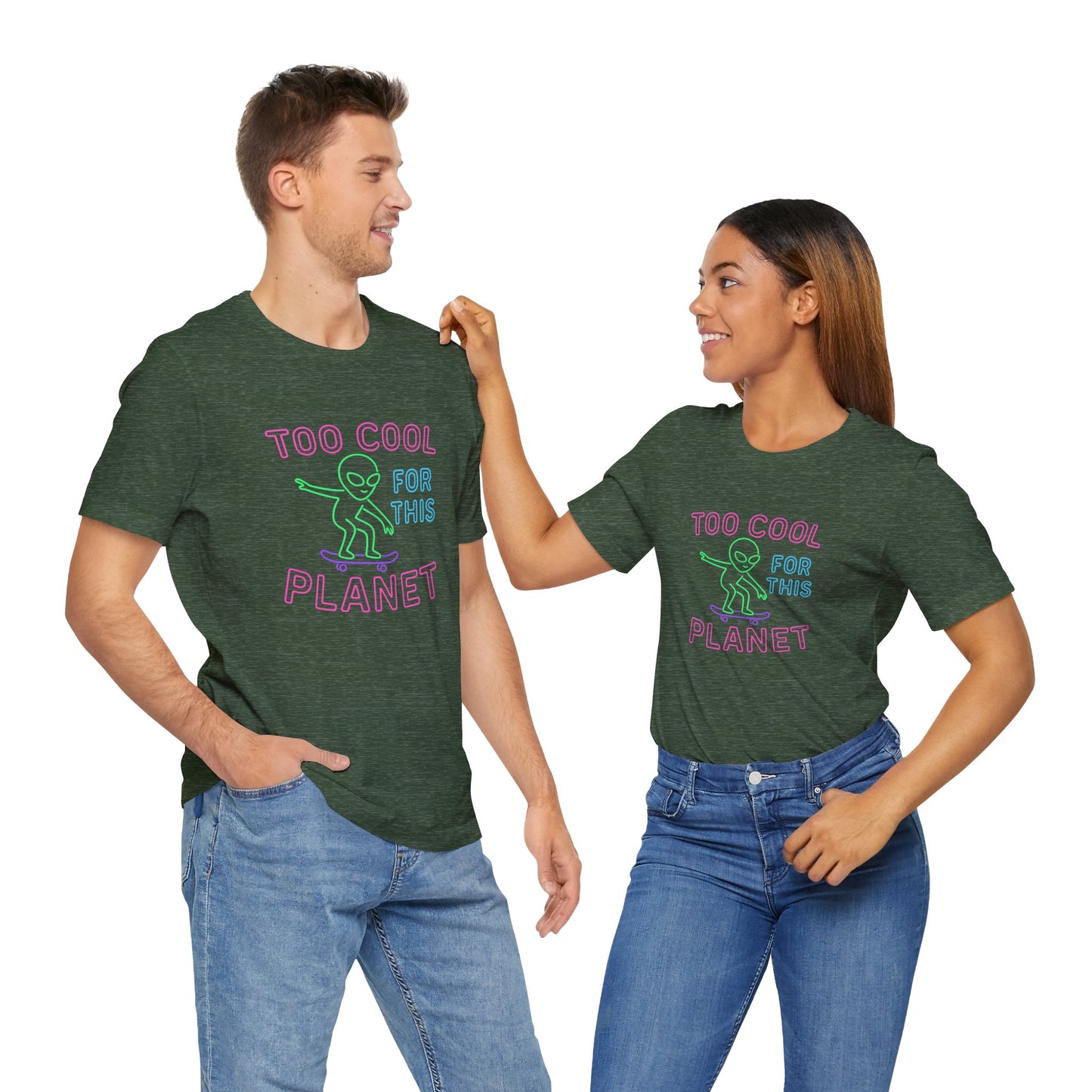 Too Cool for This Planet Tee – Alien Skateboarder Graphic | Cosmic Street Style