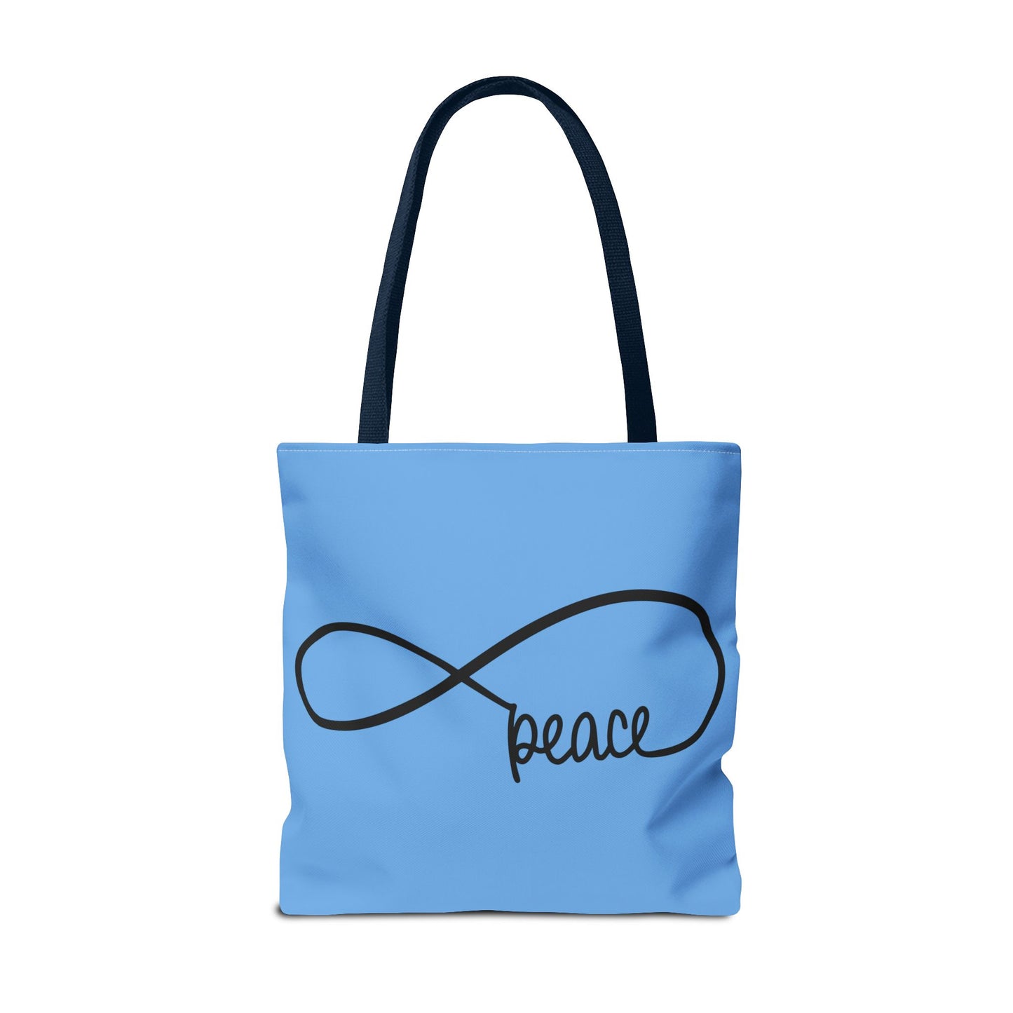 Blue Peace Infinity Tote Bag – Inspirational Double-Sided Print in 3 Sizes