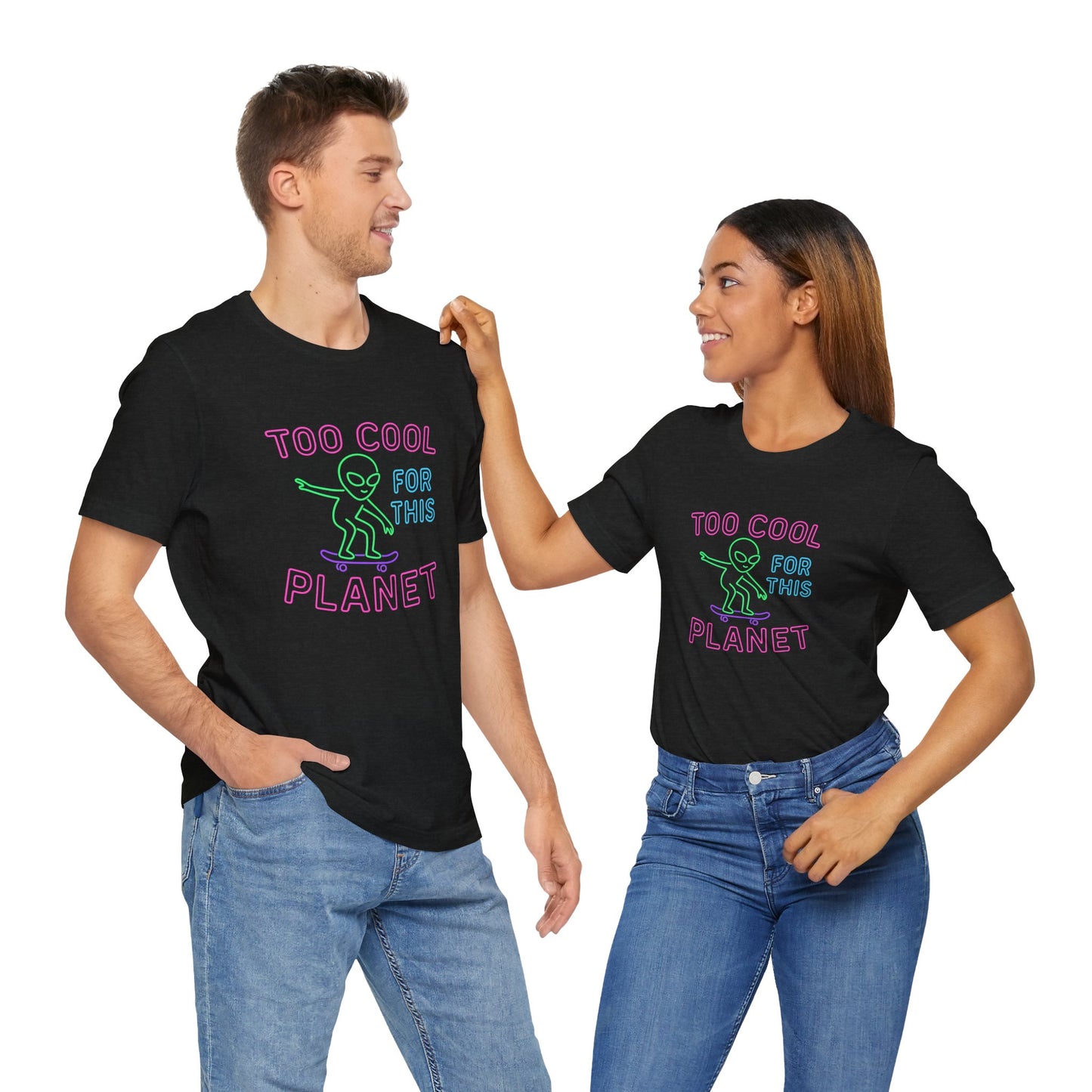 Too Cool for This Planet Tee – Alien Skateboarder Graphic | Cosmic Street Style