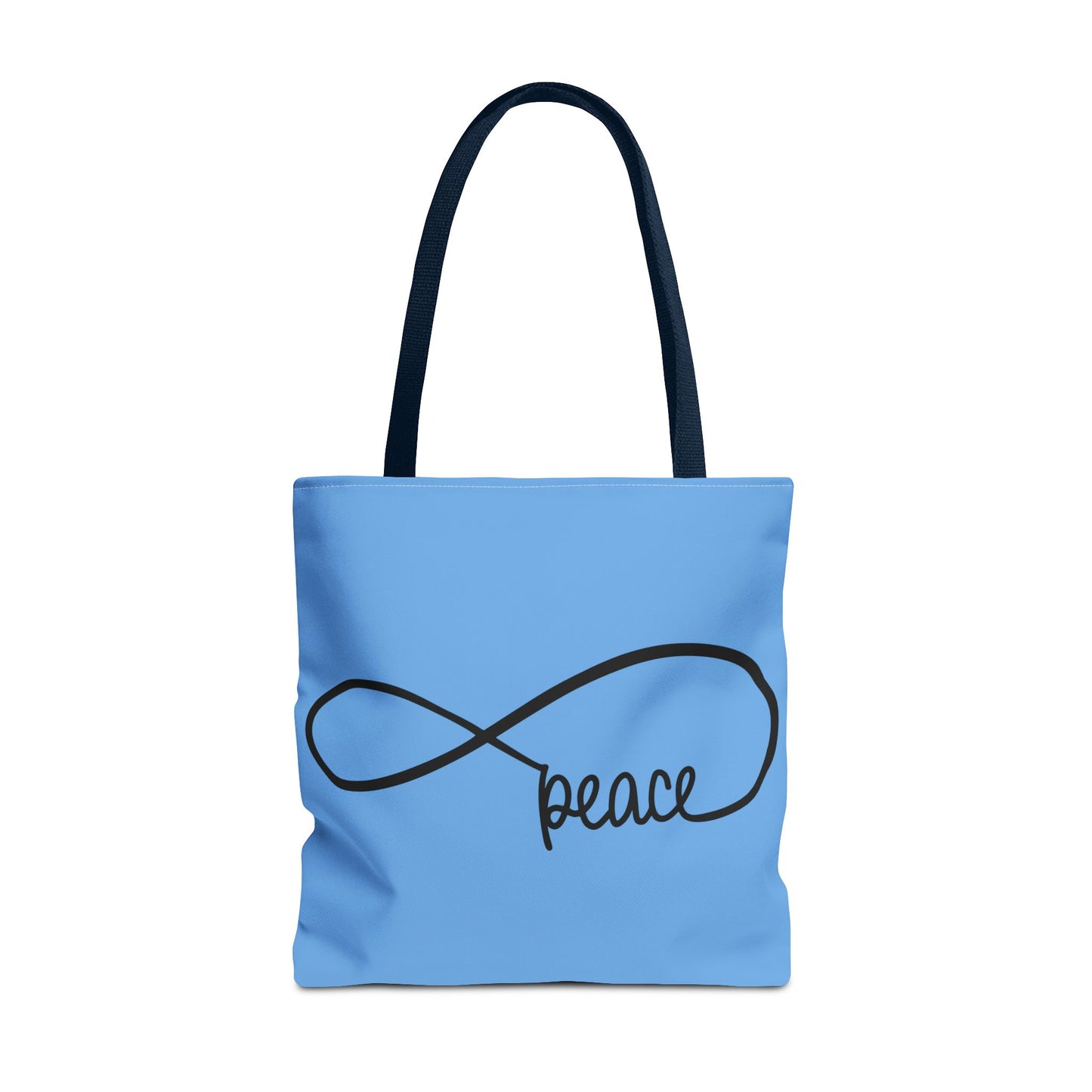 Blue Peace Infinity Tote Bag – Inspirational Double-Sided Print in 3 Sizes