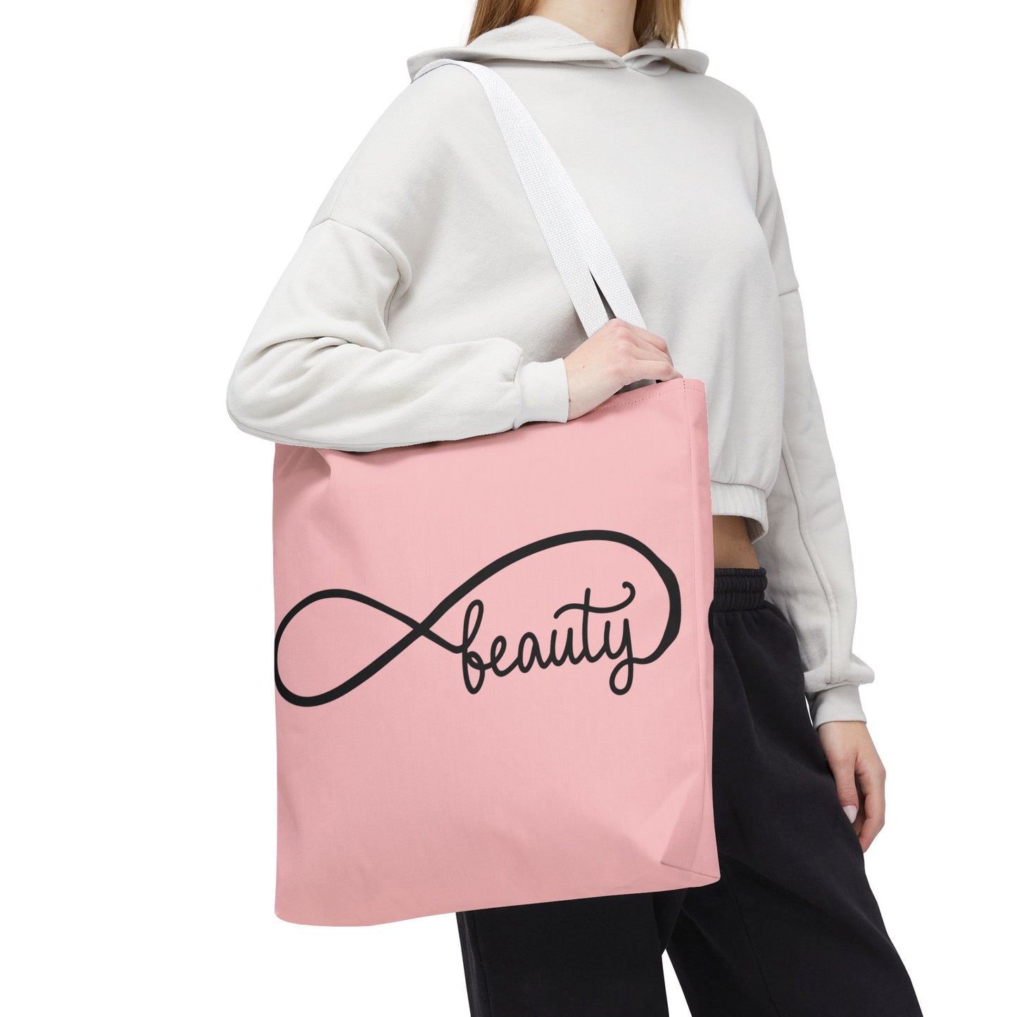 Pink Beauty Infinity Tote Bag – Inspirational Double-Sided Print in 3 Sizes