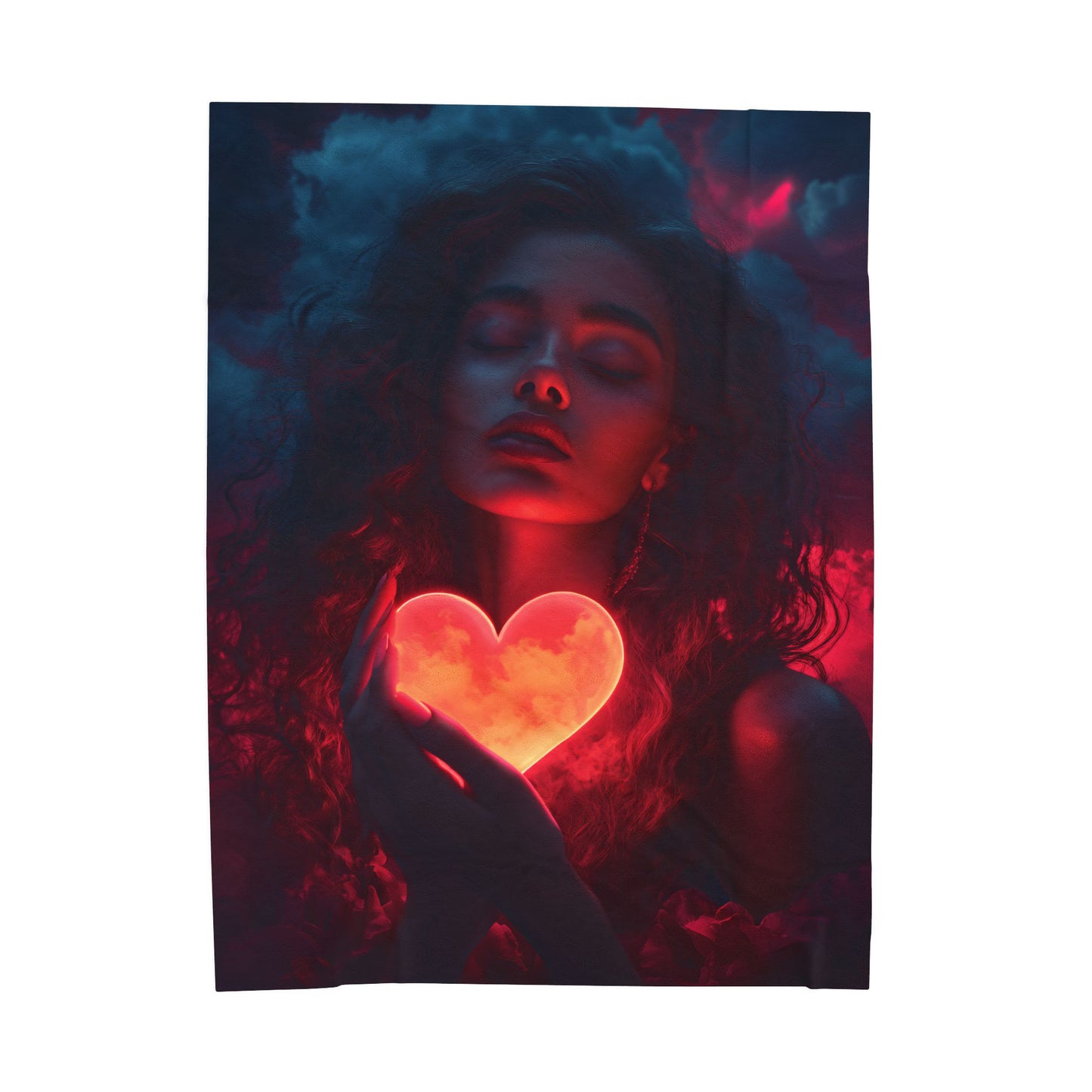 Romantic Velveteen Plush Blanket with Heart Design - Cozy Gift for Valentine's Day, Home Decor, Throw Blanket, Soft Blanket, Bedroom