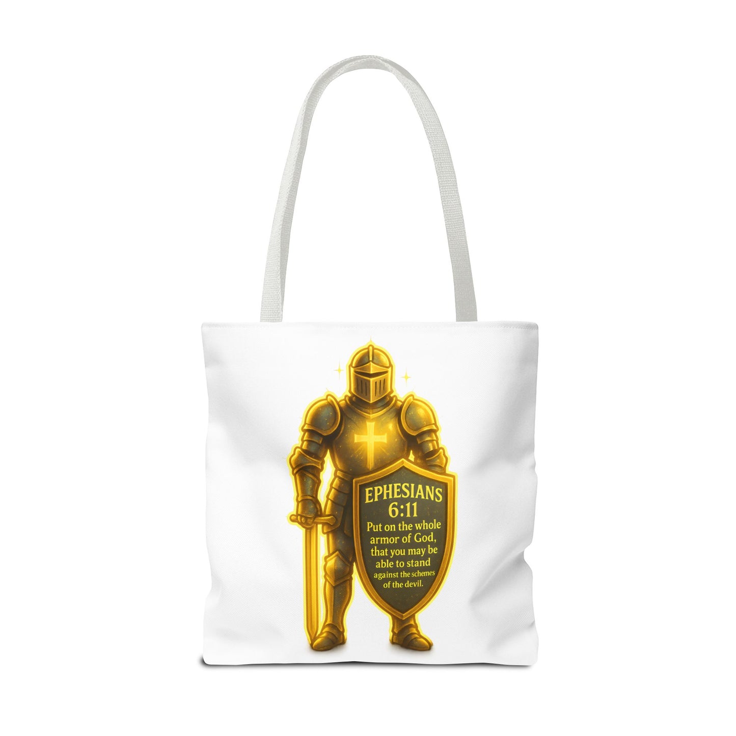 Armor Emblem Tote Bag – Ephesians 6:11 Christian Faith Tote