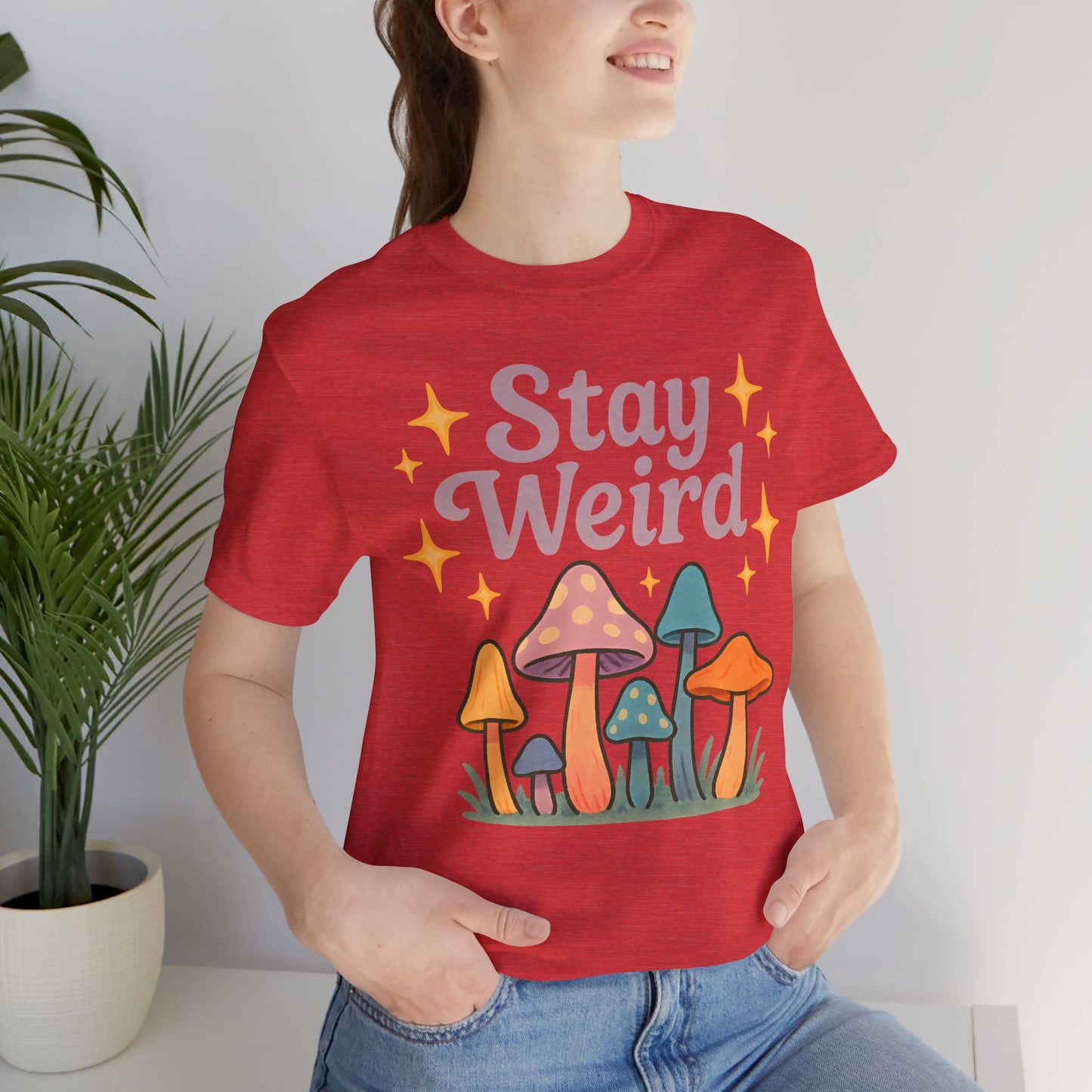 Stay Weird Unisex Jersey Tee – Funky Graphic Shirt for Bold Summer Vibes