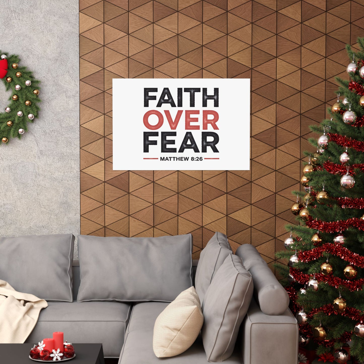 Faith Over Fear Horizontal Poster - Christian Wall Art