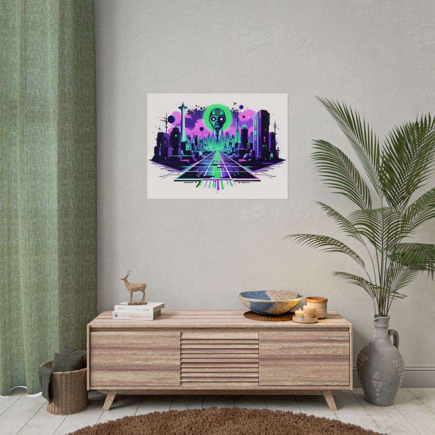Futuristic Alien City Rolled Poster