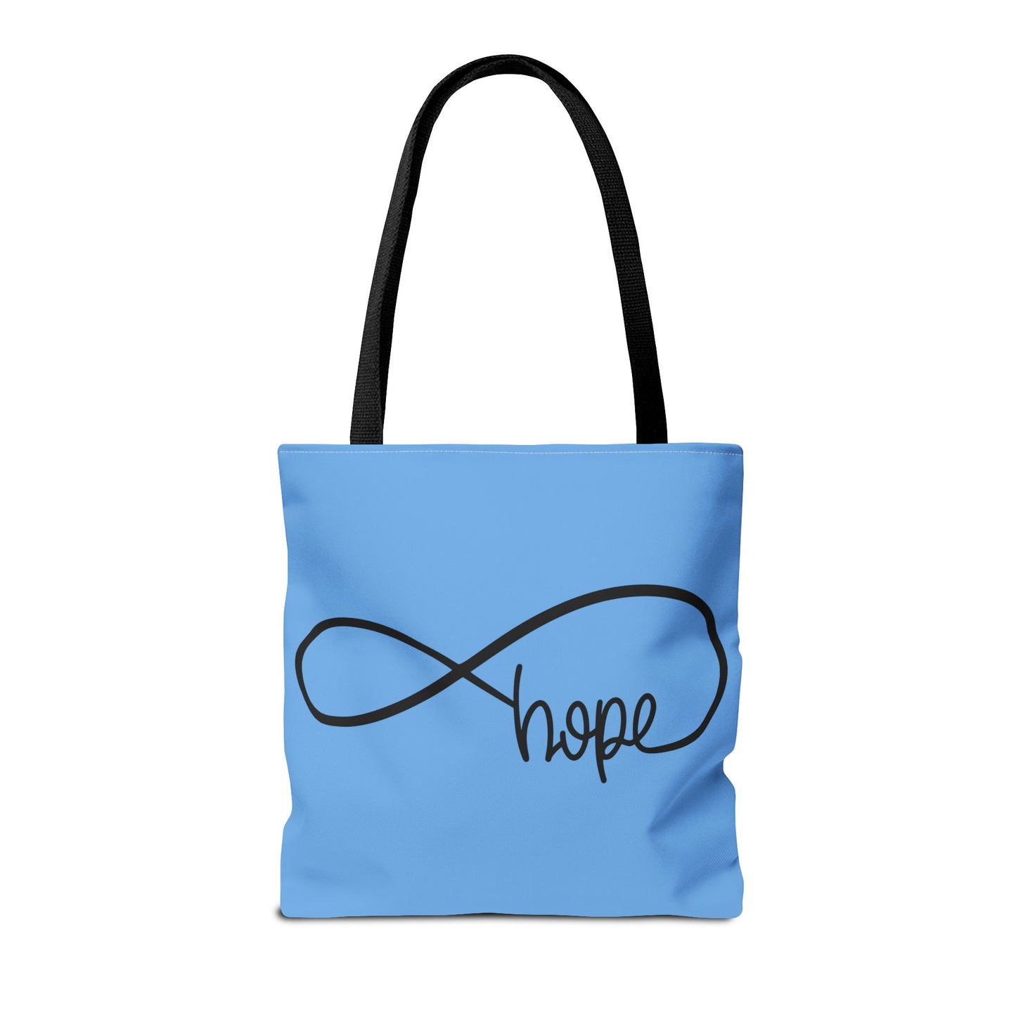 Blue Hope Infinity Tote Bag – Inspirational Double-Sided Print in 3 Sizes