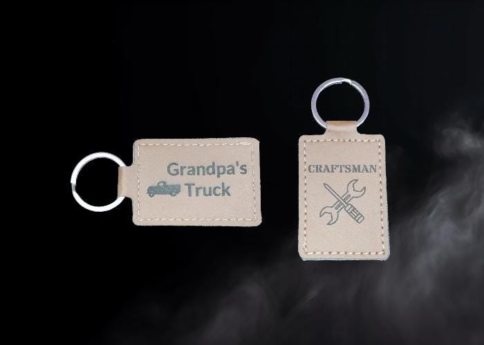 Engraved Leather Keychain β Inspirational, Personalized, or Branded Gift