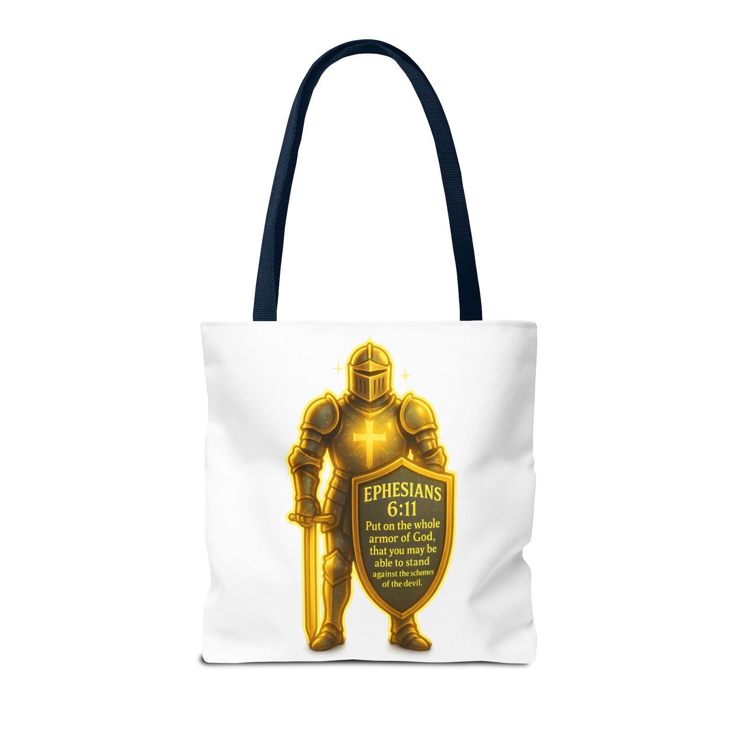 Armor Emblem Tote Bag – Ephesians 6:11 Christian Faith Tote