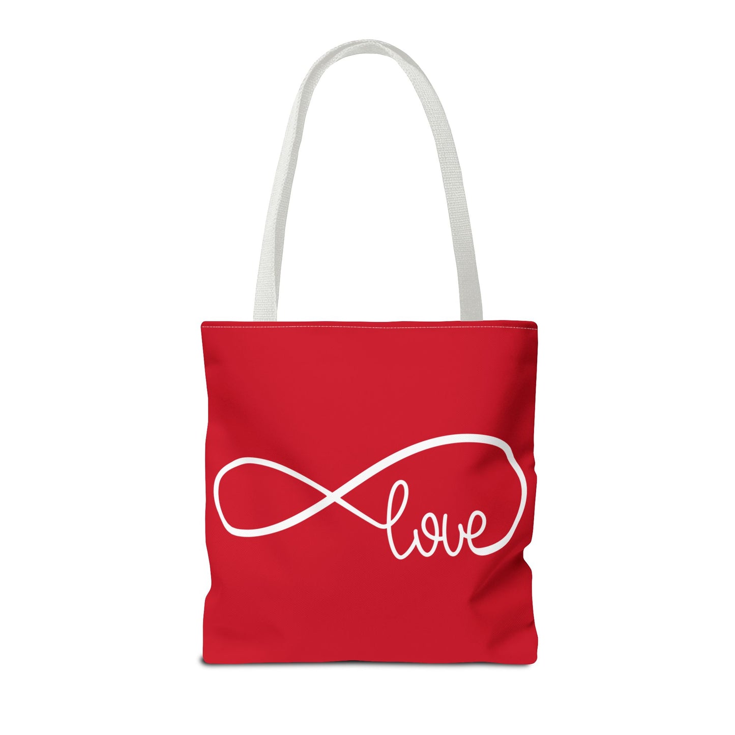 Red Love Infinity Symbol Tote Bag – Romantic Double-Sided Print in 3 Sizes