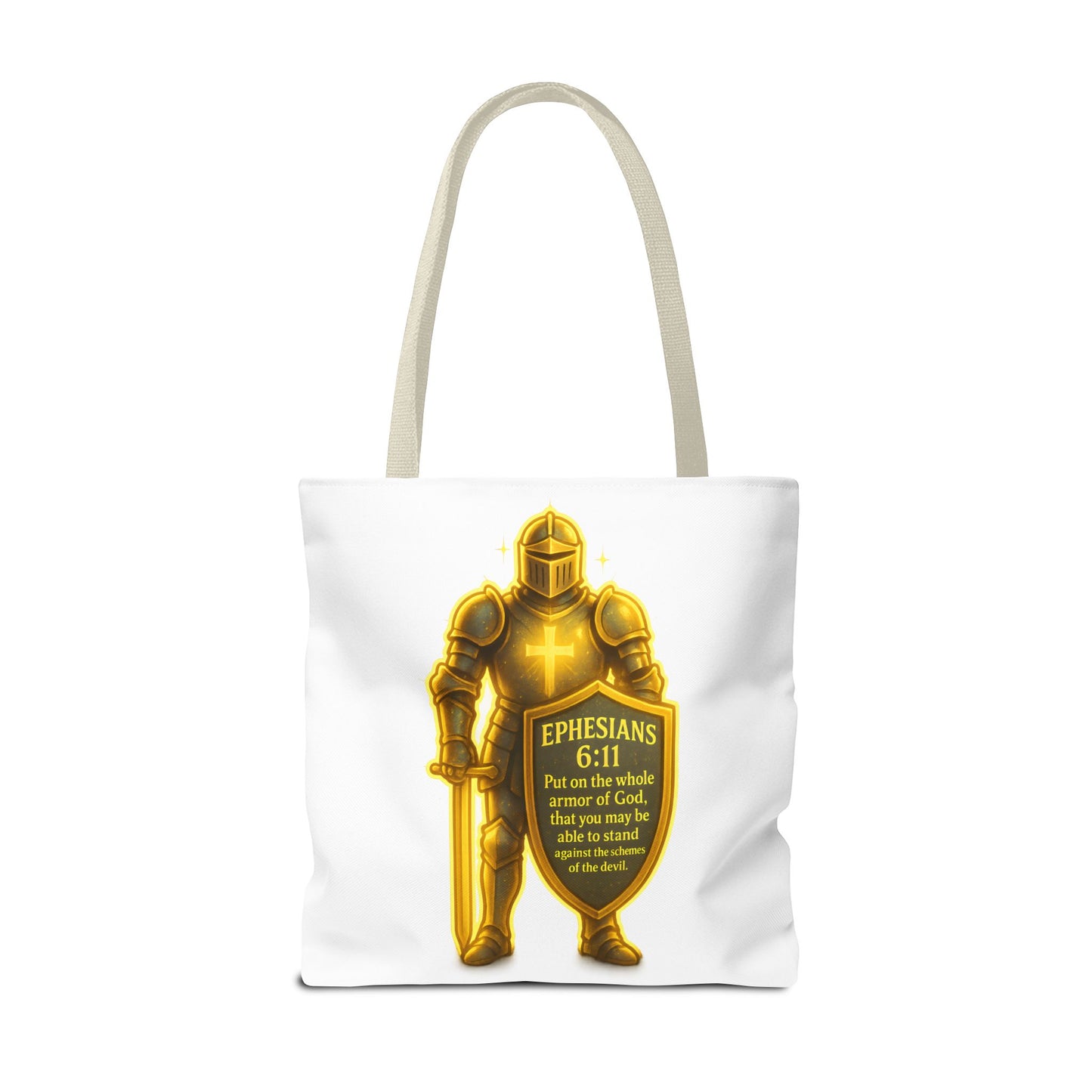 Armor Emblem Tote Bag – Ephesians 6:11 Christian Faith Tote