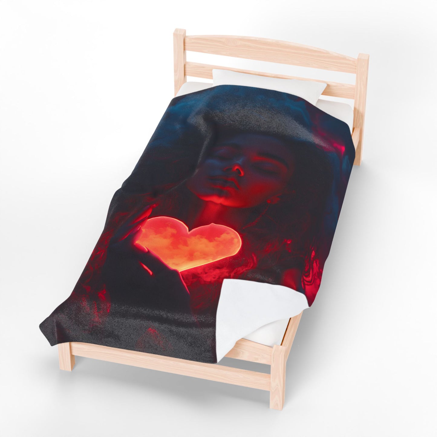 Romantic Velveteen Plush Blanket with Heart Design - Cozy Gift for Valentine's Day, Home Decor, Throw Blanket, Soft Blanket, Bedroom
