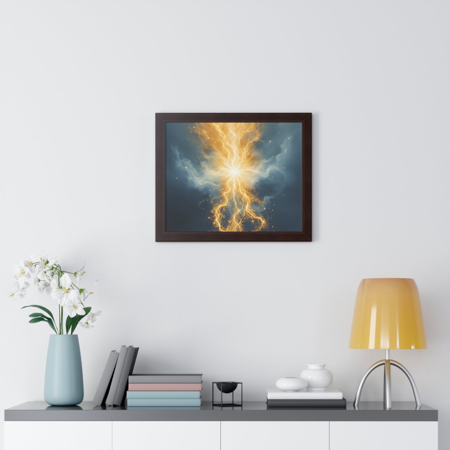 Energetic Lightning Framed Horizontal Poster