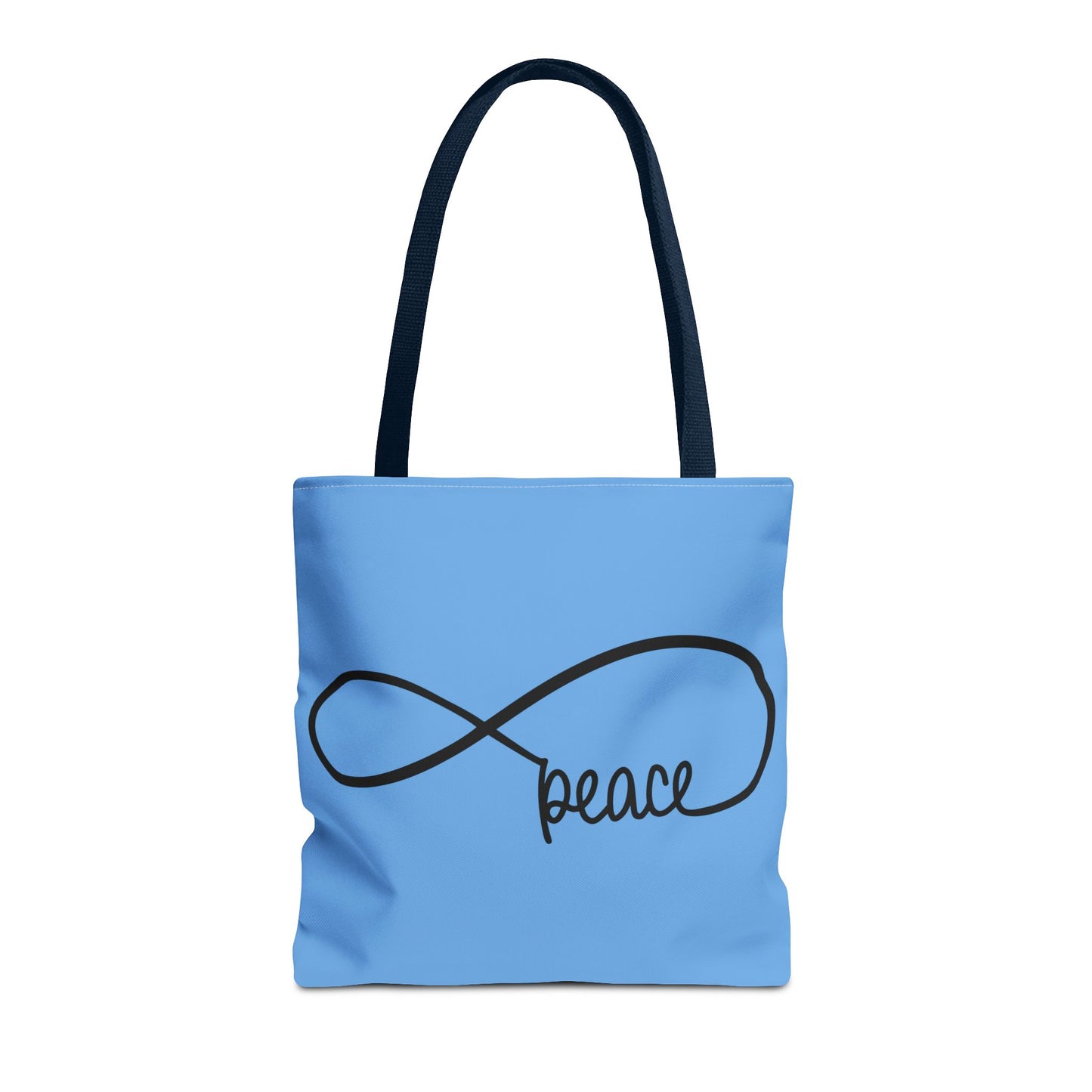 Blue Peace Infinity Tote Bag – Inspirational Double-Sided Print in 3 Sizes