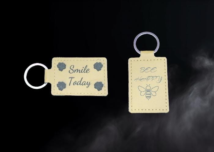 Engraved Leather Keychain β Inspirational, Personalized, or Branded Gift