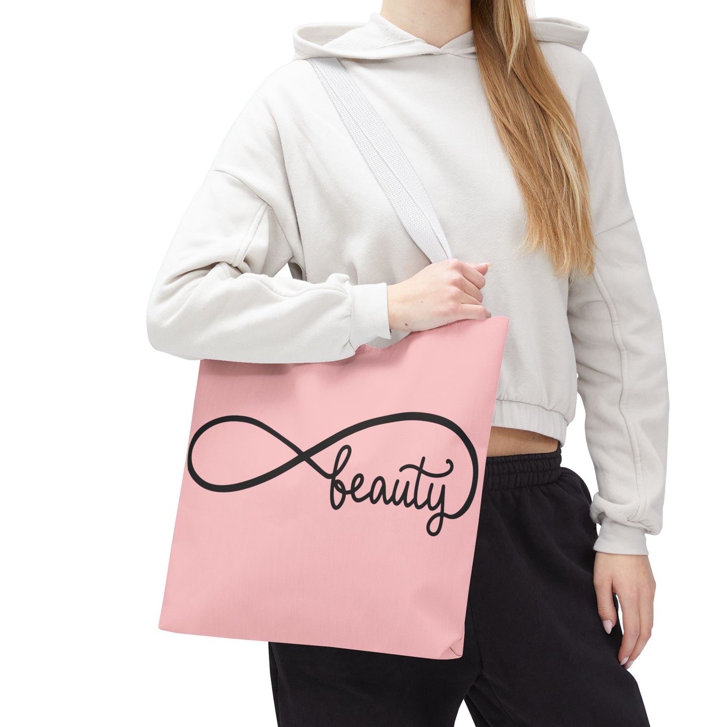 Pink Beauty Infinity Tote Bag – Inspirational Double-Sided Print in 3 Sizes
