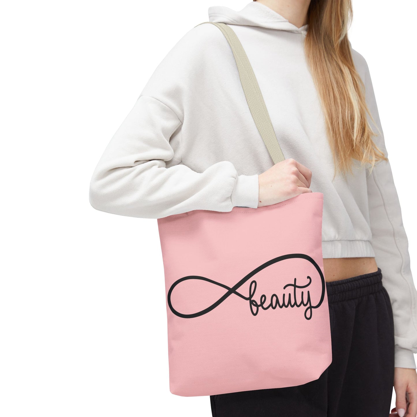 Pink Beauty Infinity Tote Bag – Inspirational Double-Sided Print in 3 Sizes